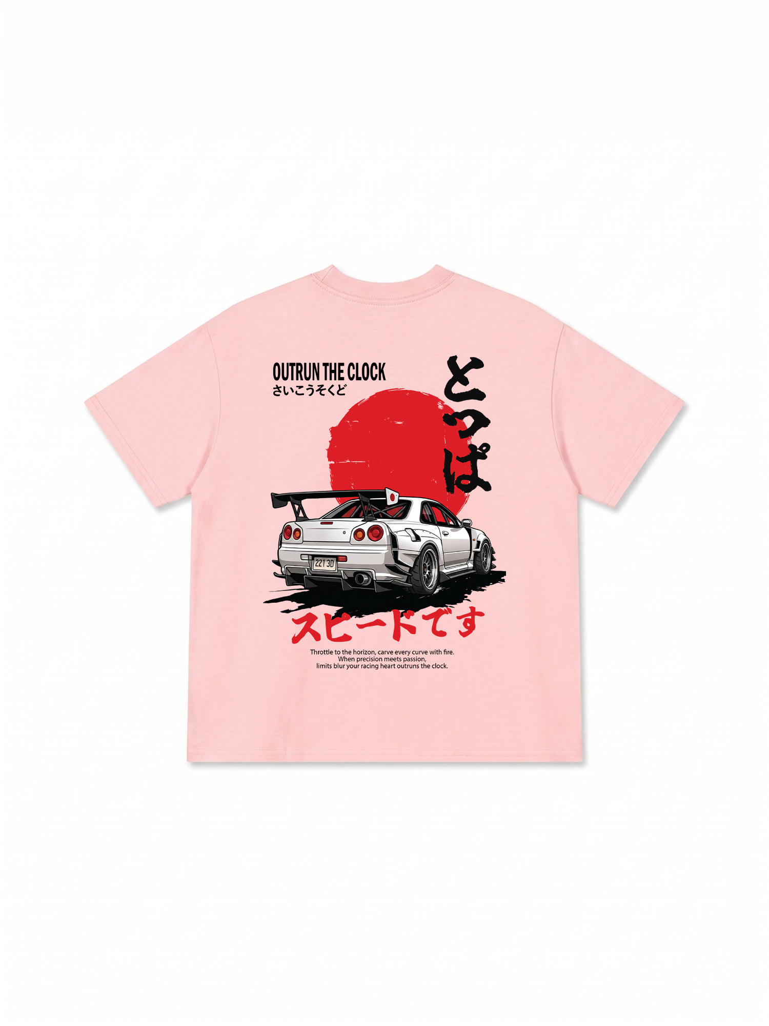 Áo Thun Relaxed Fit JDM Car Outrun The Clock