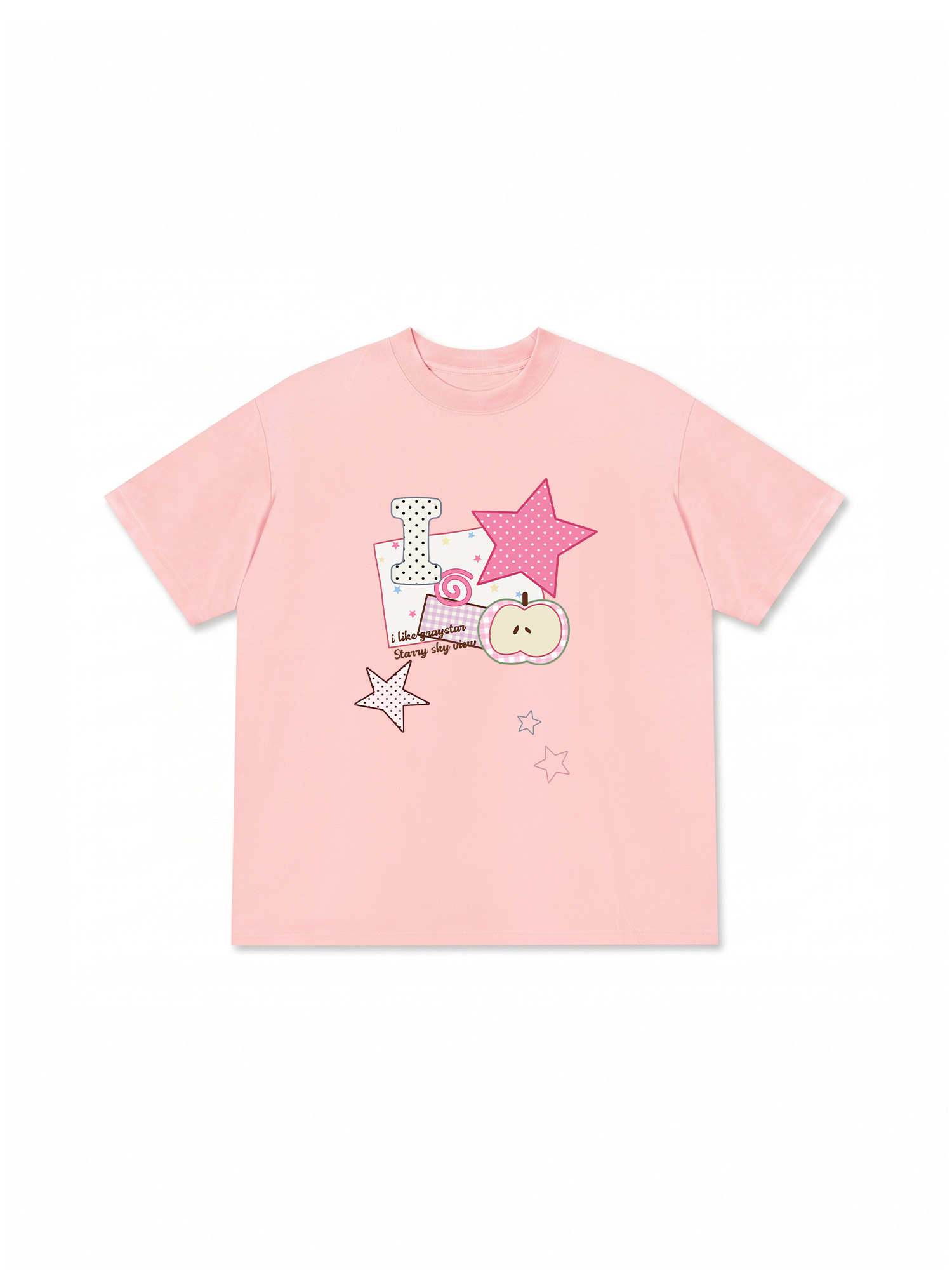 Áo Thun Relaxed Fit Dotty Mood Pink Star Candy