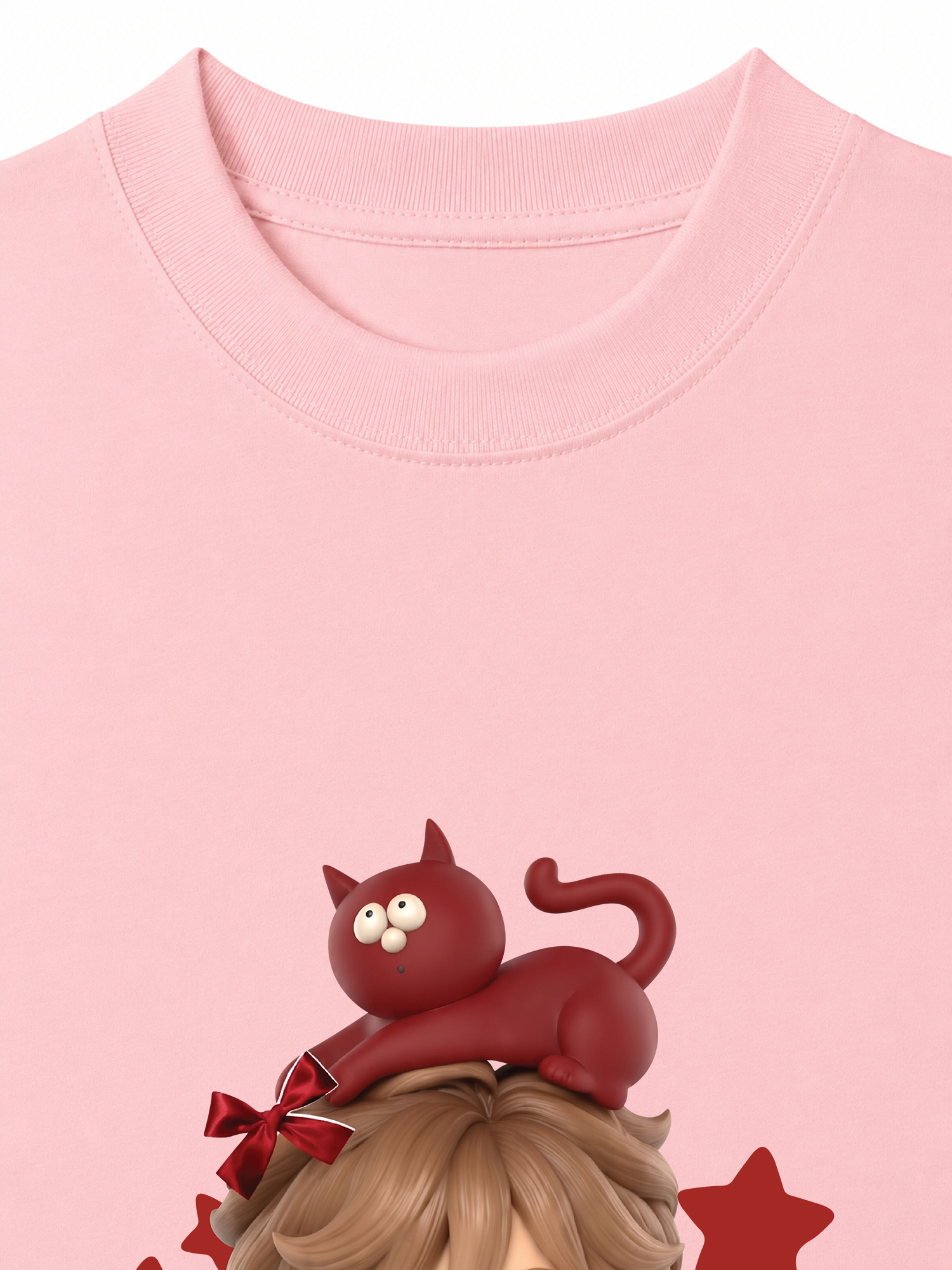 Áo Thun Relaxed Fit Cute Gang Red Outfit