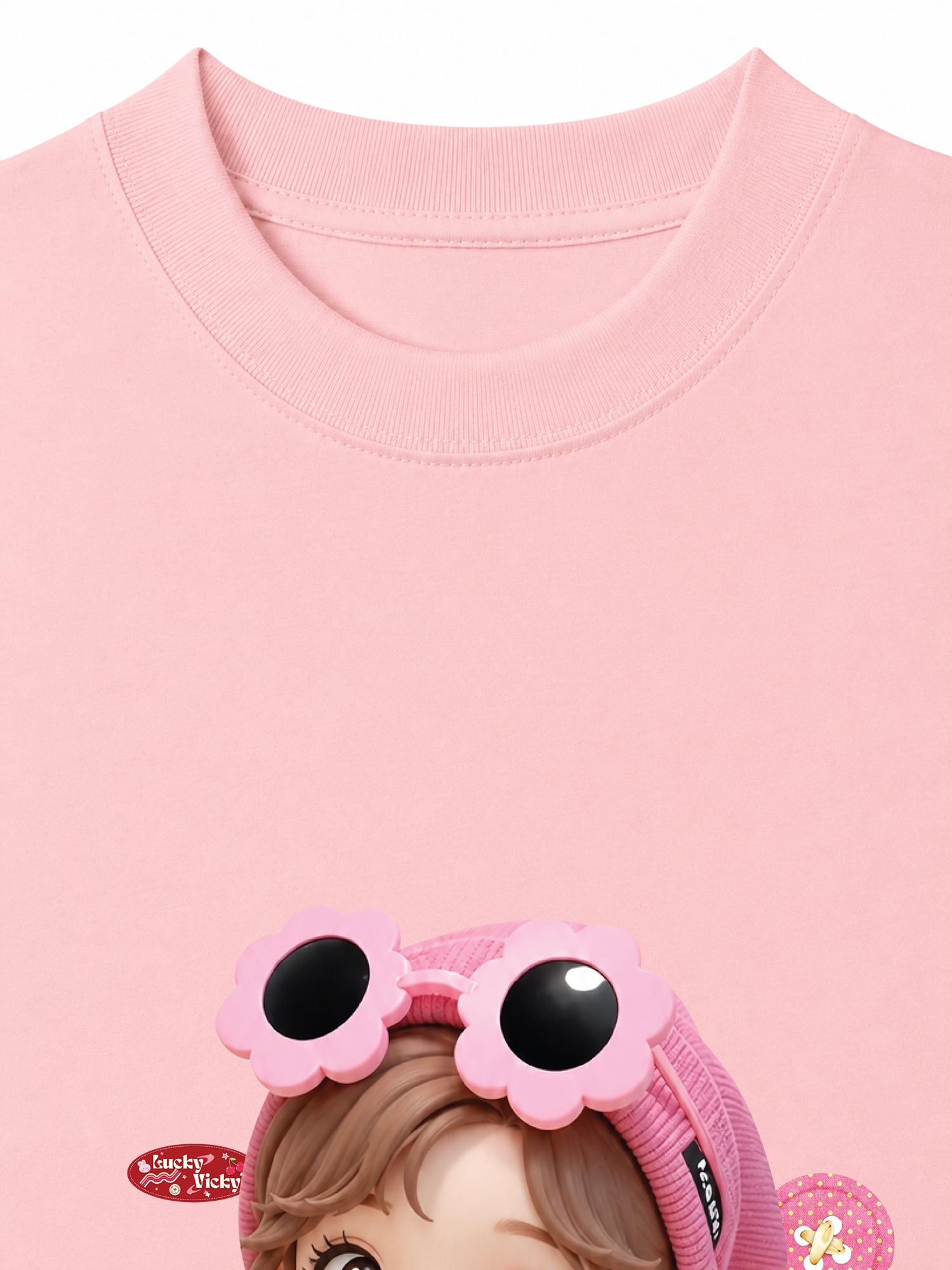 Áo Thun Relaxed Fit Cute Gang Pink Girl