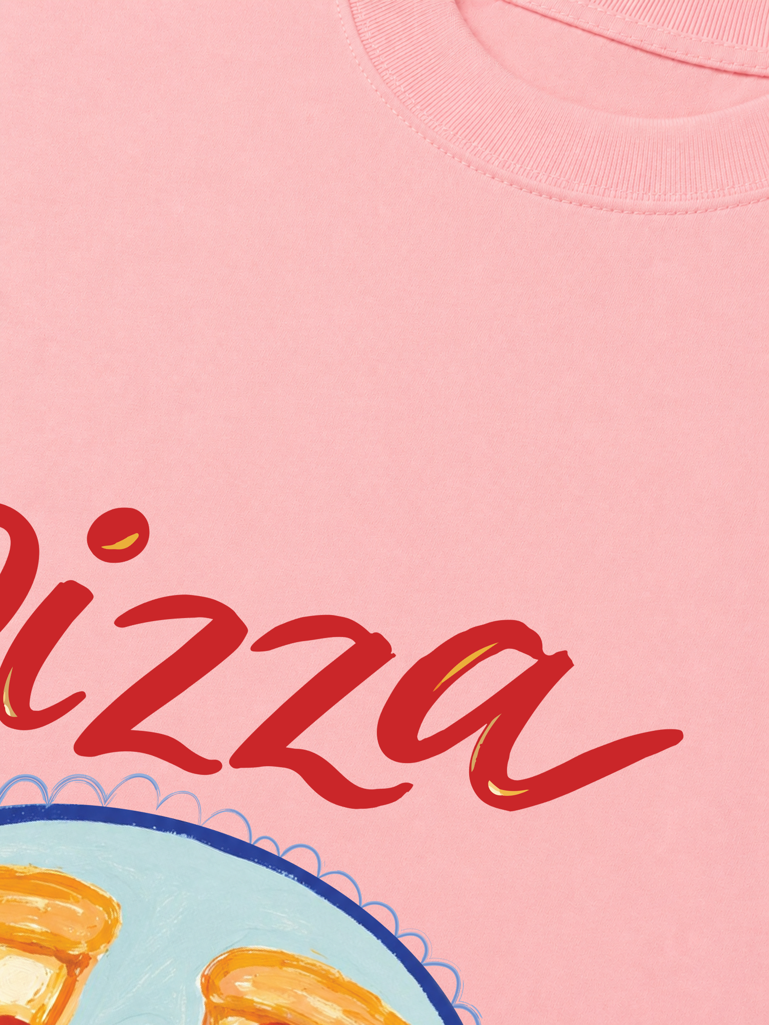 Áo Thun Relaxed Fit Yummy Mood Pizza Girl Club