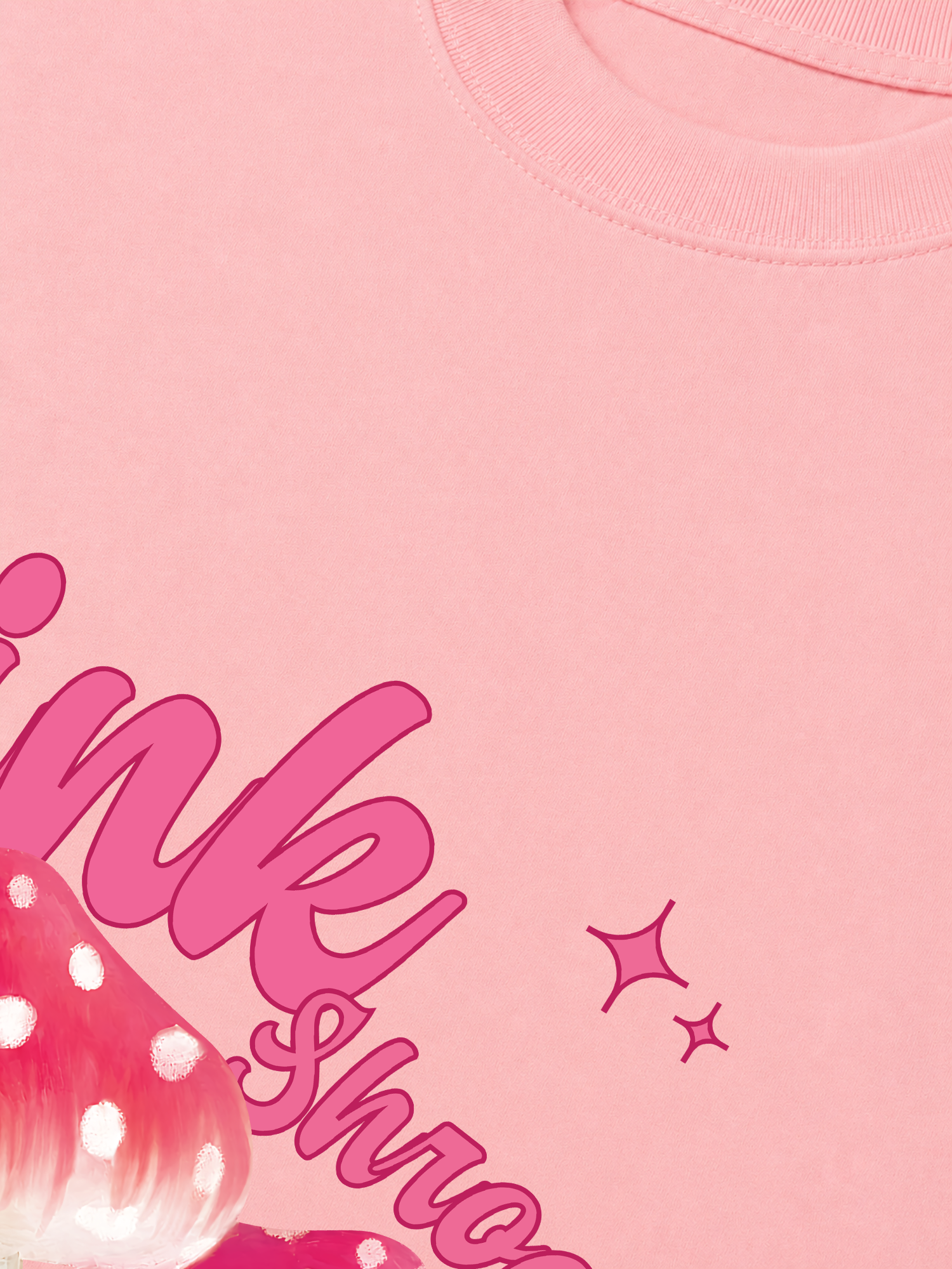 Áo Thun Relaxed Fit Tropical Pink Shrooms