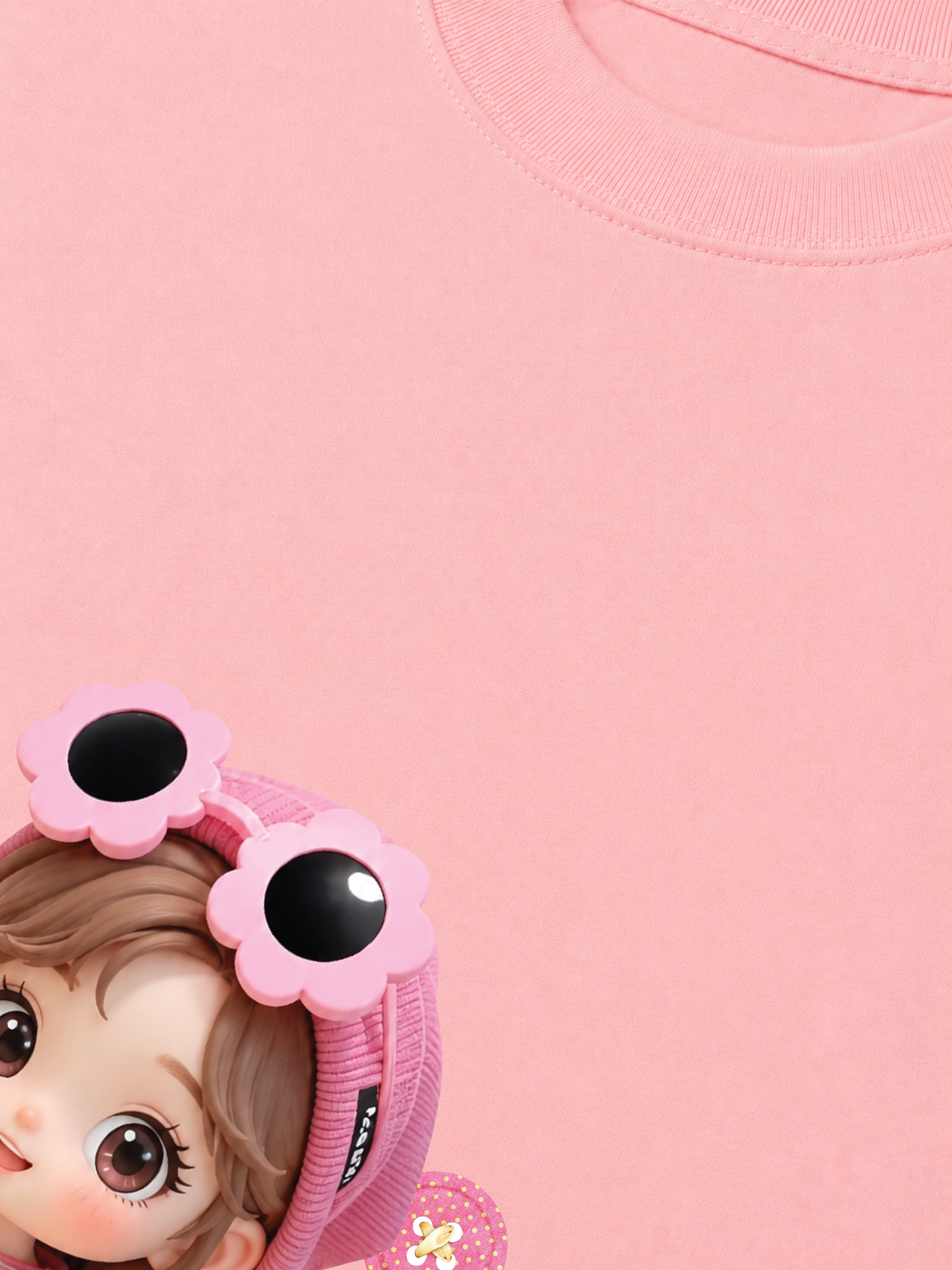 Áo Thun Relaxed Fit Cute Gang Pink Girl