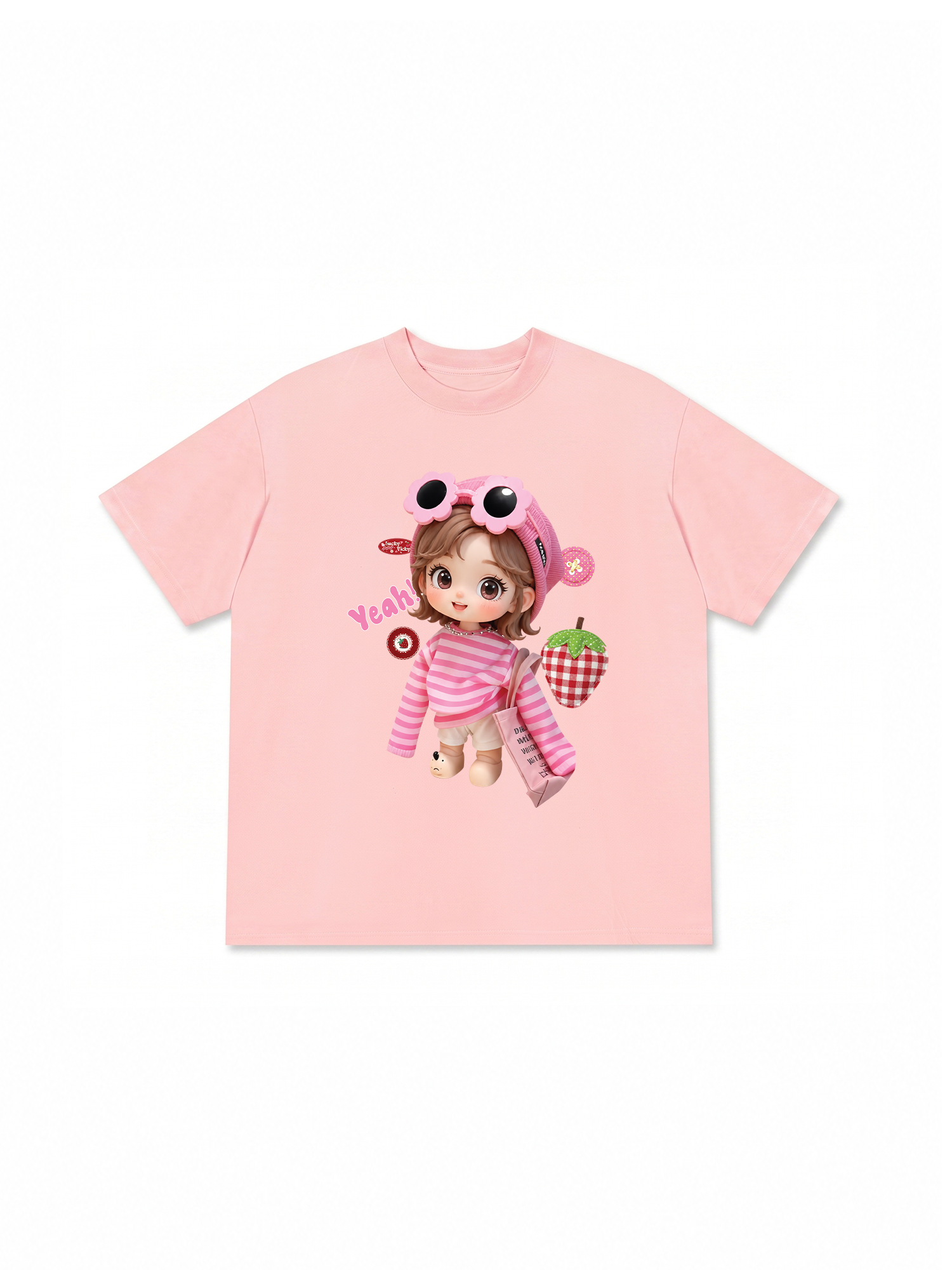 Áo Thun Relaxed Fit Cute Gang Pink Girl