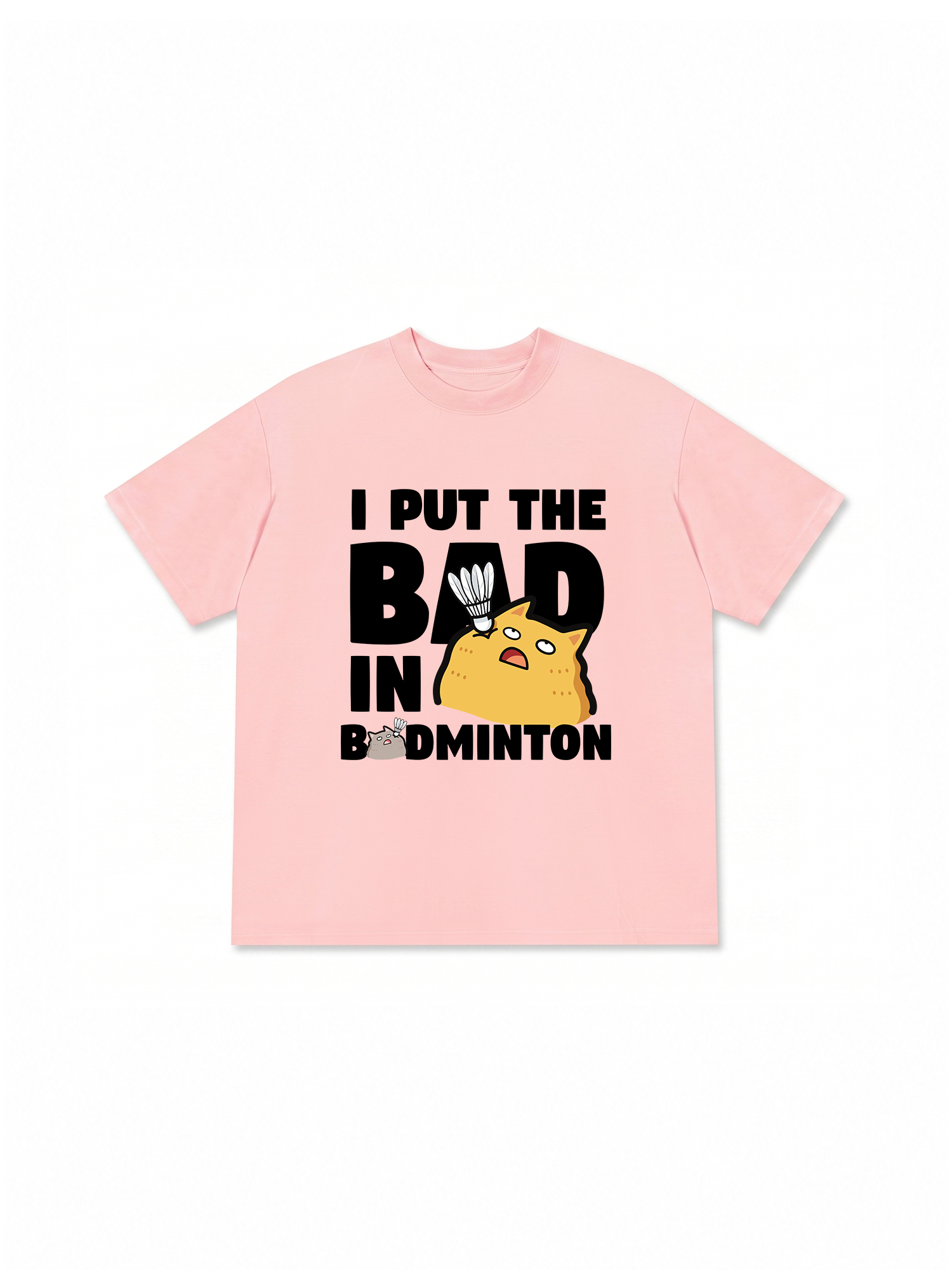 Áo Thun Relaxed Fit Badminton I Put The Bad In Badminton Cat