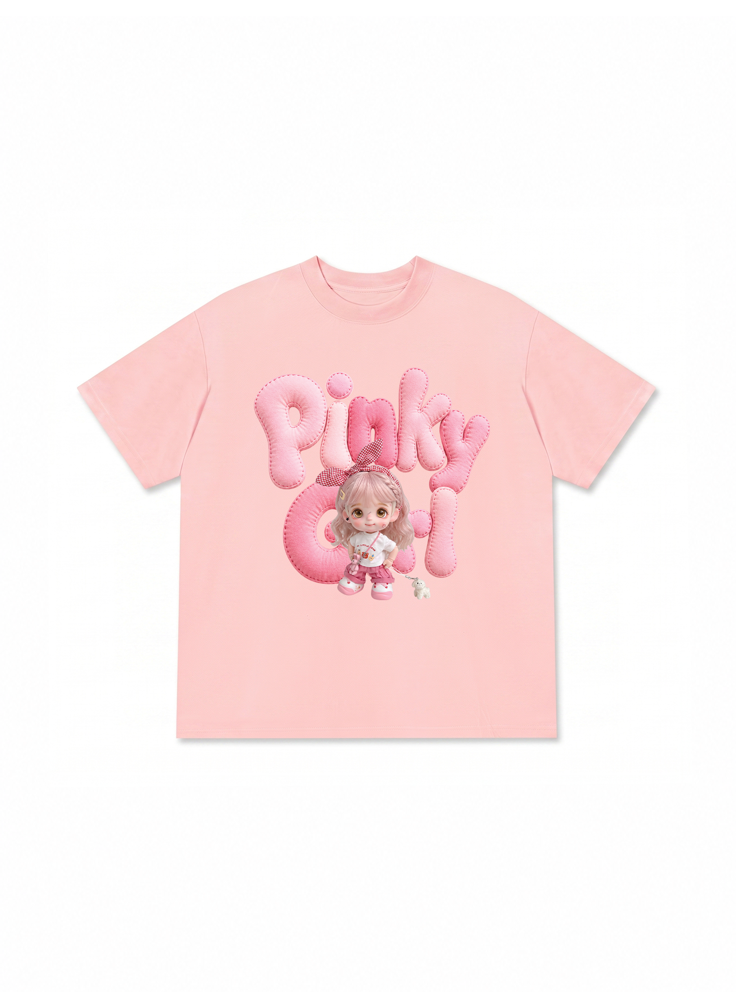 Áo Thun Relaxed Fit Cute Gang Pinky Girl
