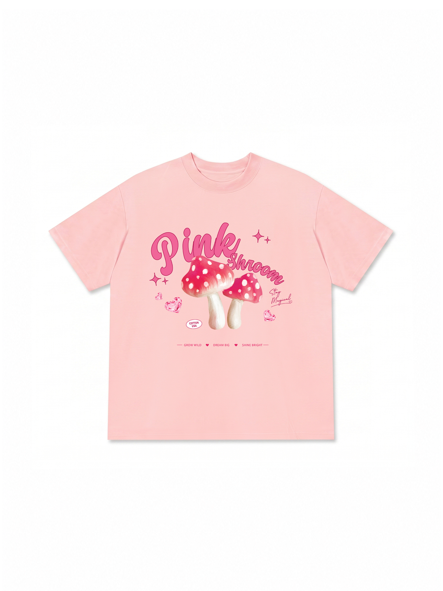 Áo Thun Relaxed Fit Tropical Pink Shrooms