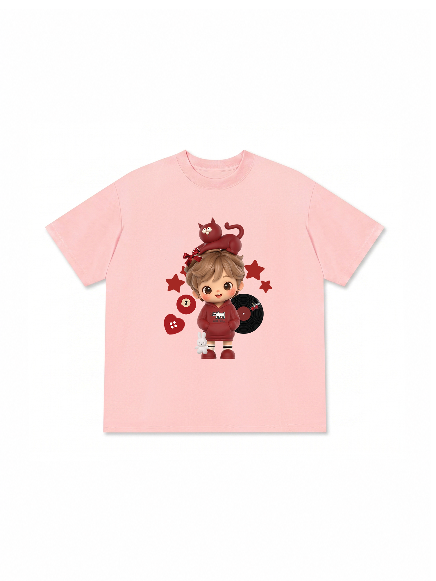 Áo Thun Relaxed Fit Cute Gang Red Outfit