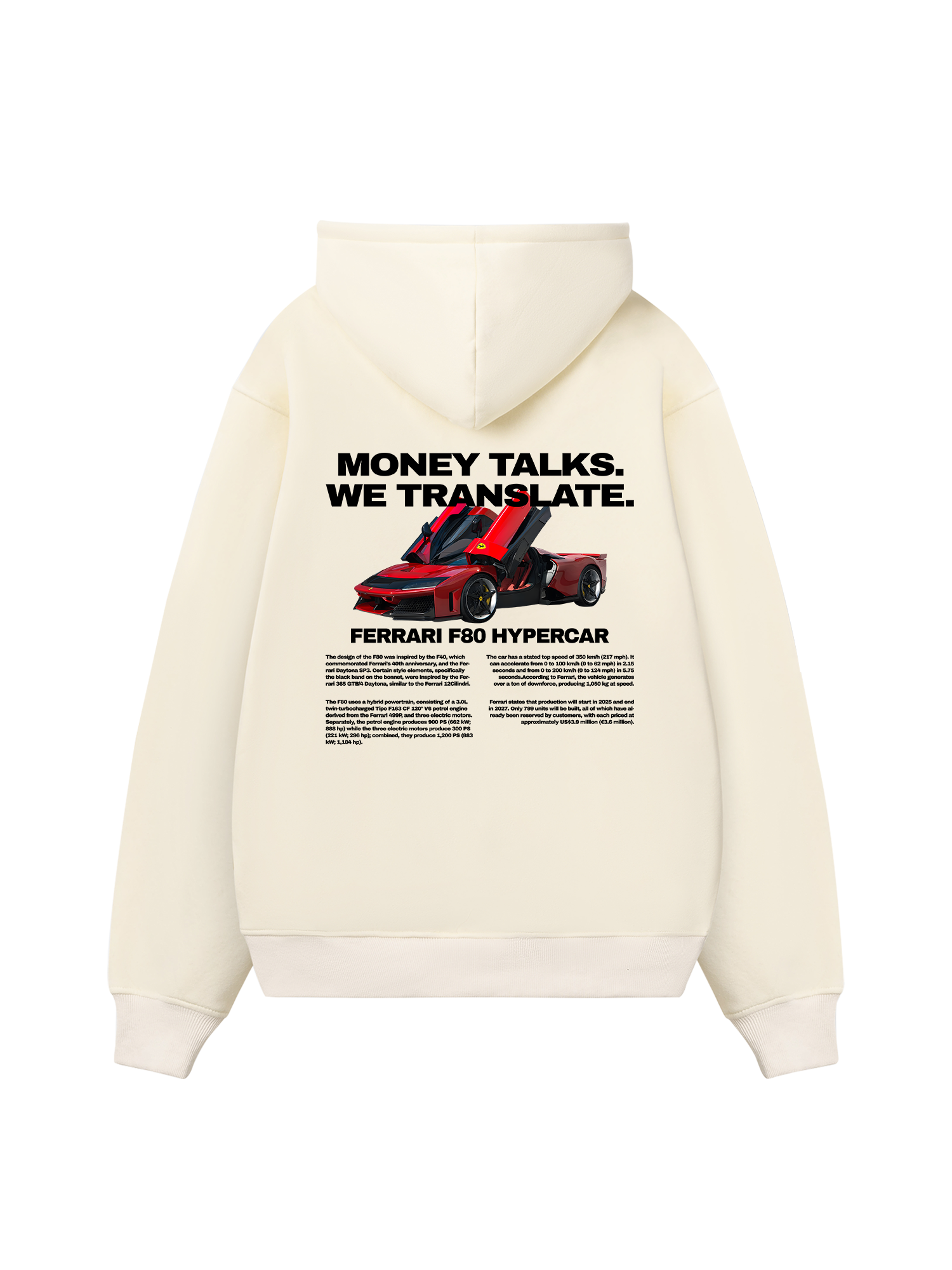 Ferrari Money Talks We Translate Hoodie