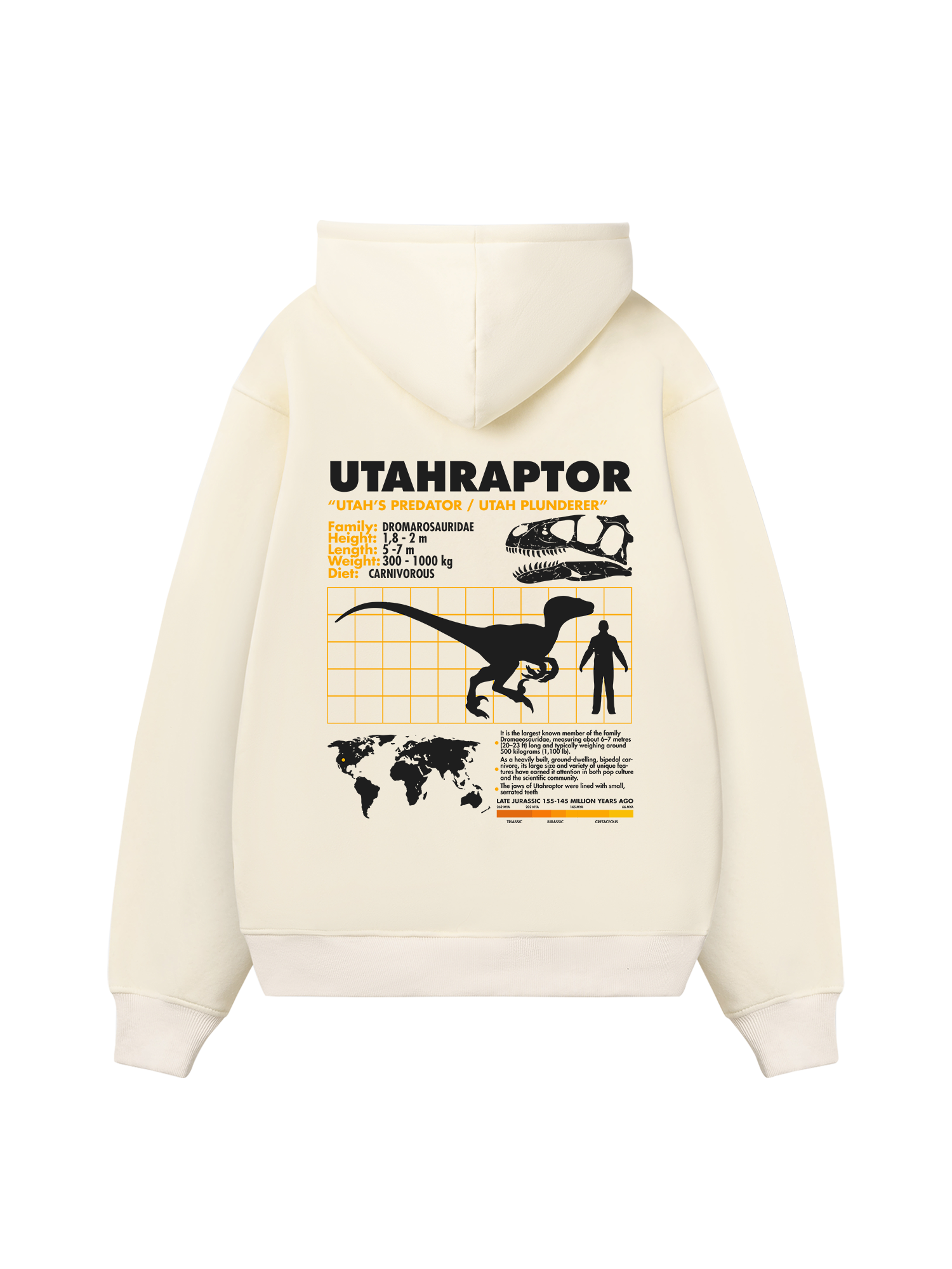 Wild Life Analysis Table Utahraptor Hoodie