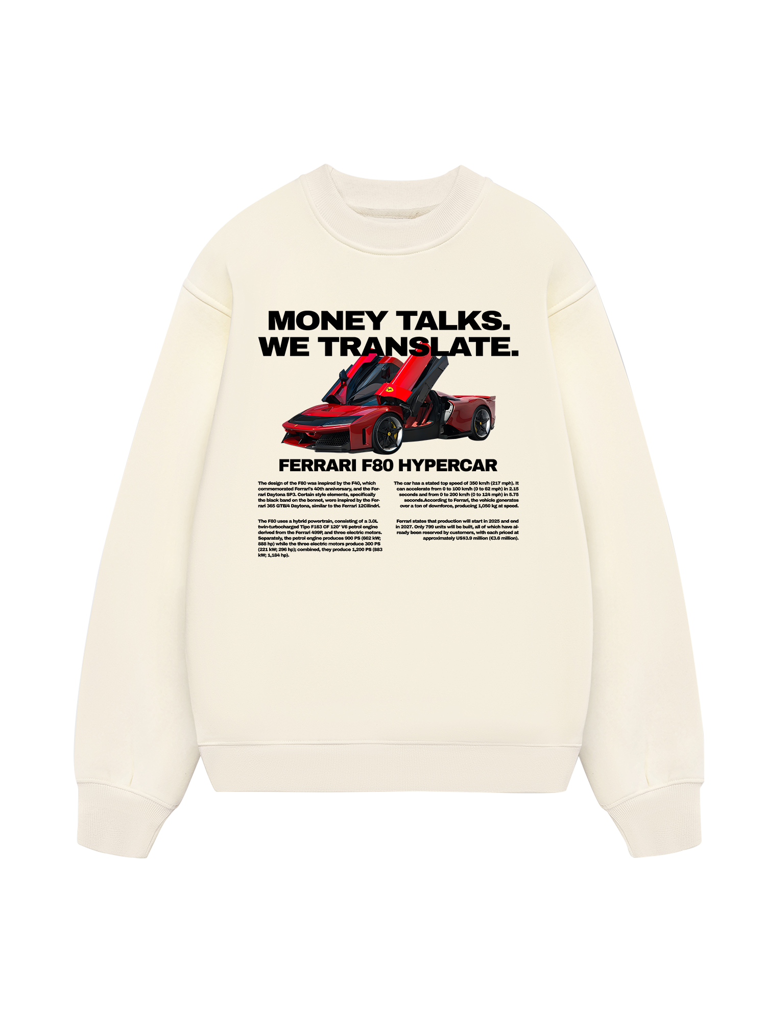 Ferrari Money Talks We Translate Sweater