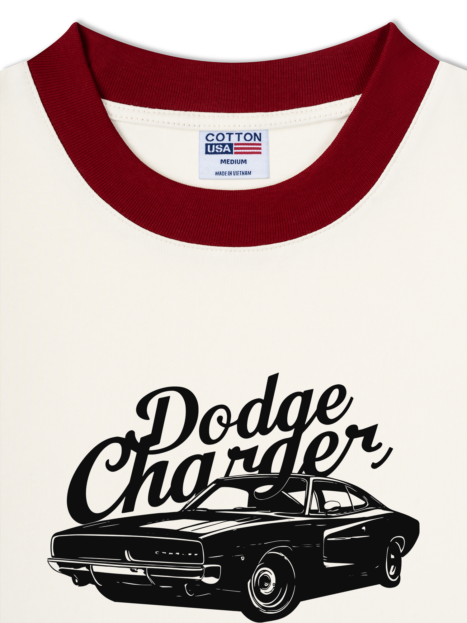 Áo Thun Ringer Relaxed Fit Dodge Charger The Road Belongs to Us
