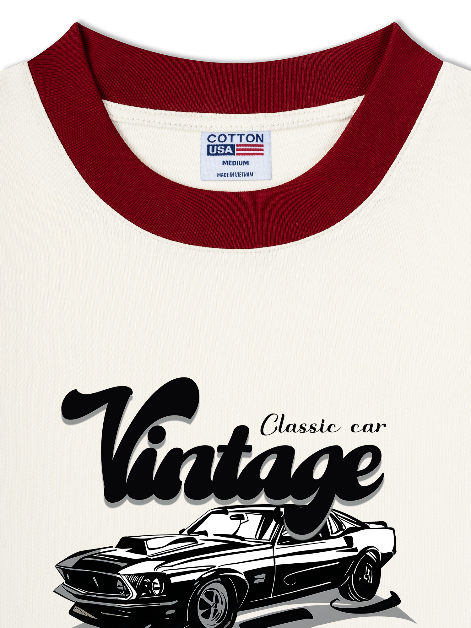 Áo Thun Ringer Relaxed Fit Classic Car Vintage