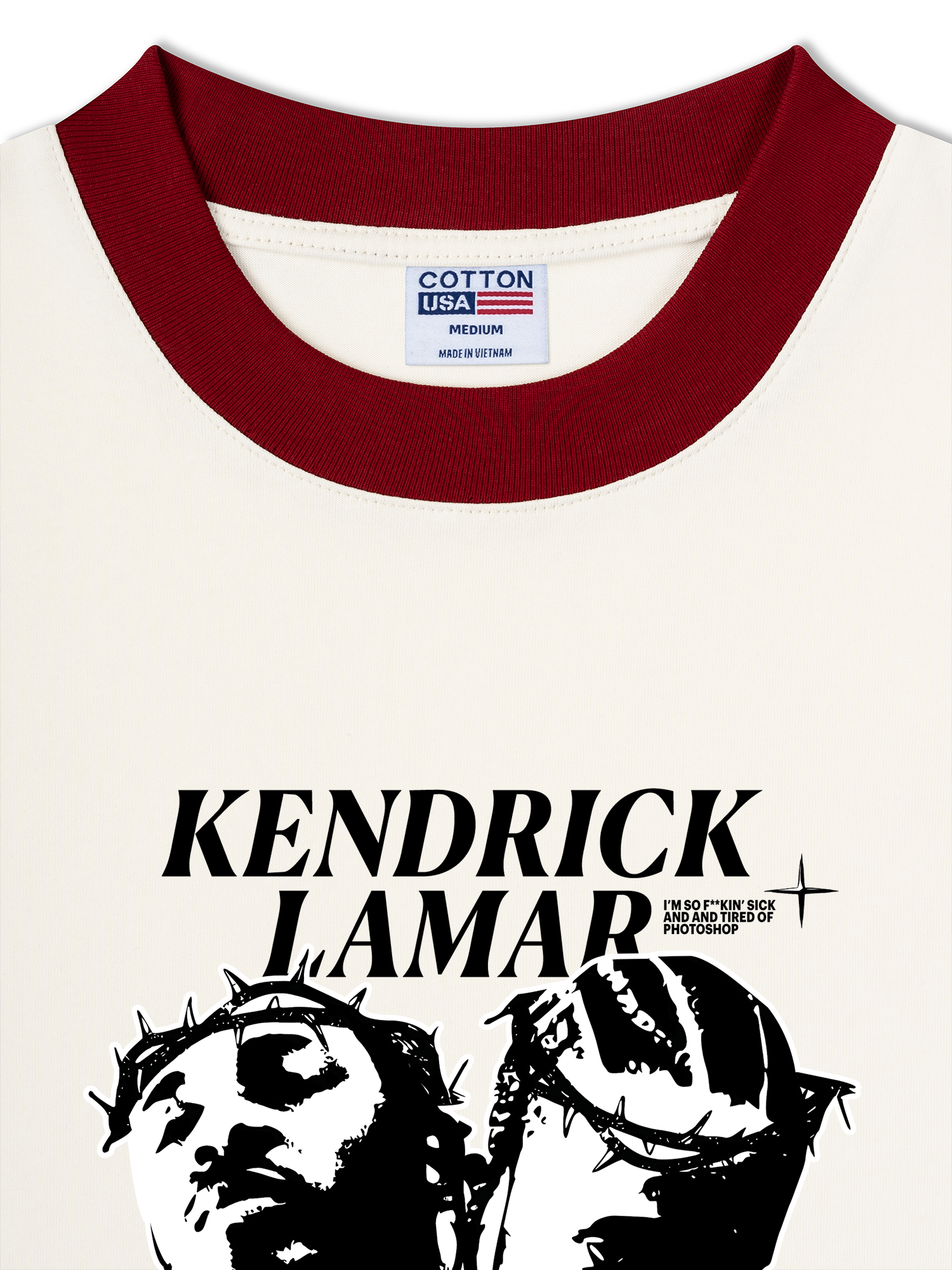 Áo Thun Ringer Relaxed Fit Rapper Kendrick Lamar Damn