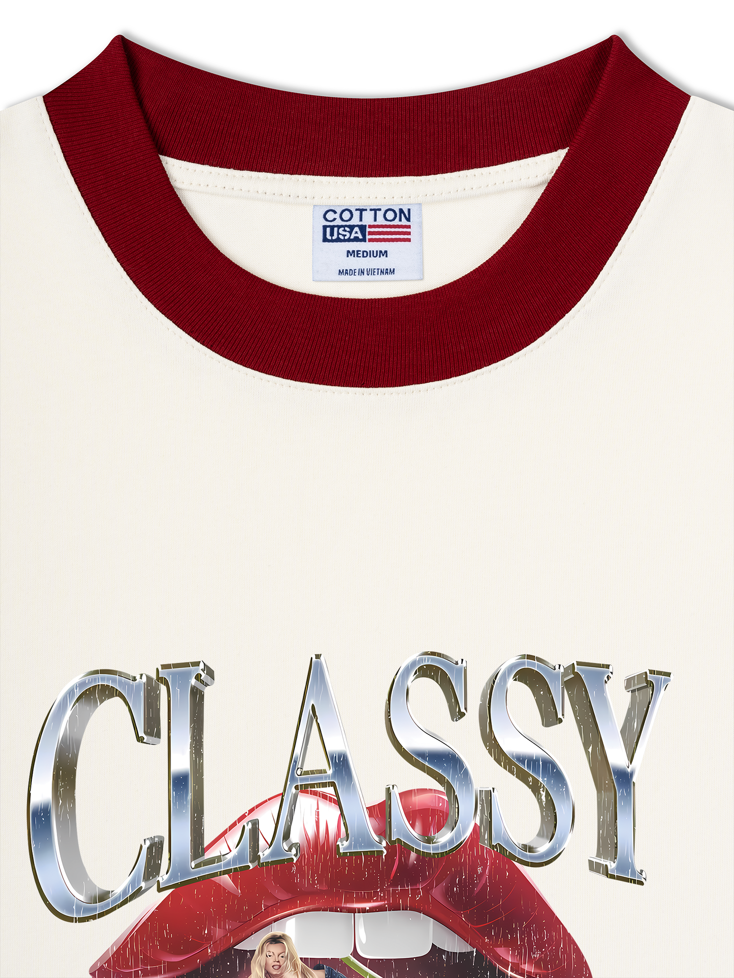 Áo Thun Ringer Relaxed Fit Cherry Vintage Classy