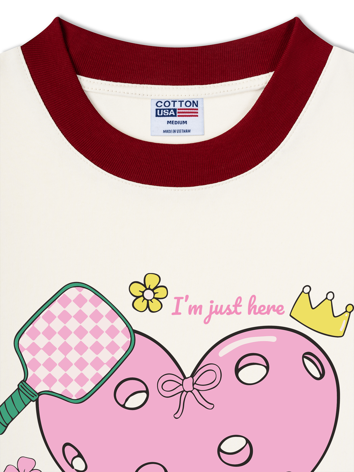 Áo Thun Ringer Relaxed Fit I_m Just Here For Pickleball