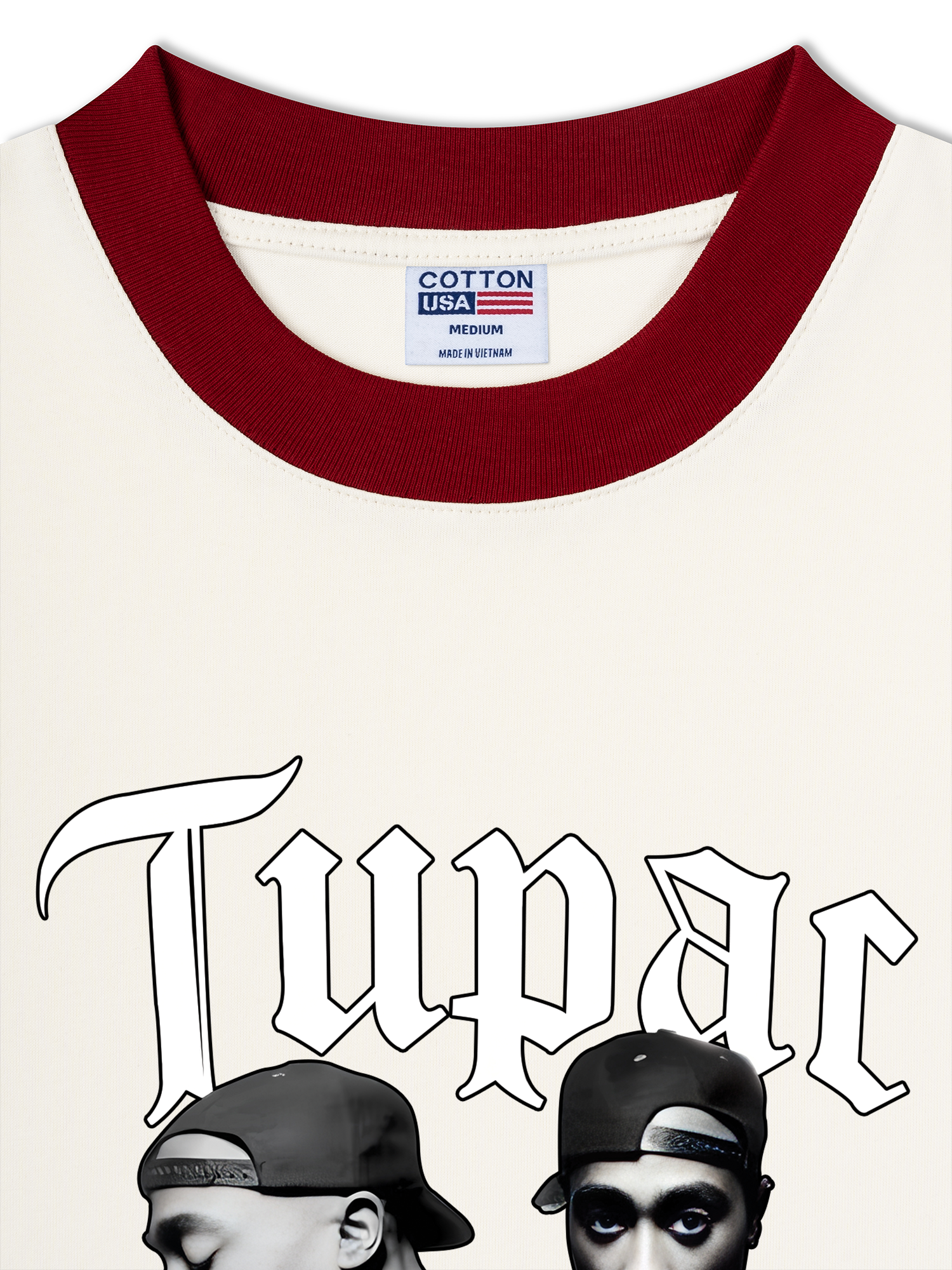 Áo Thun Ringer Relaxed Fit Rapper Tuppac All Eyes OIn Me