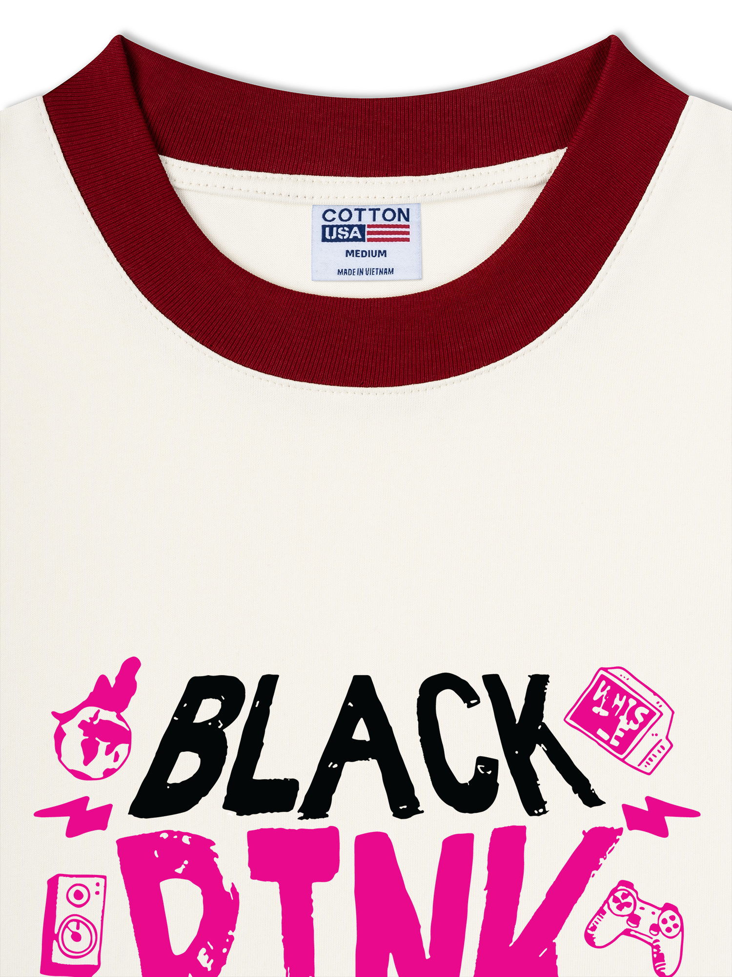 Áo Thun Ringer Relaxed Fit BlackPink In Your Area