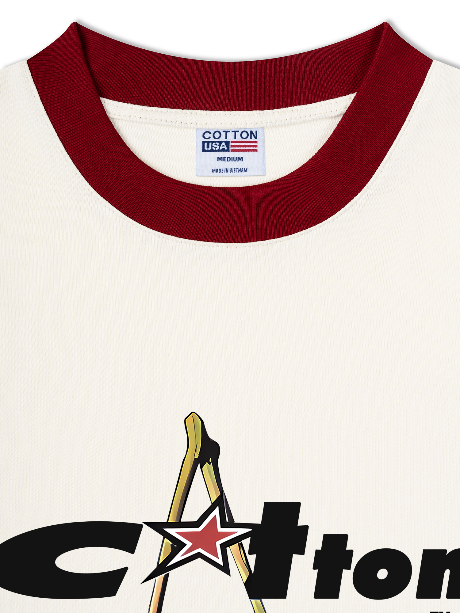 Áo Thun Ringer Relaxed Fit Cherry COTTON USA