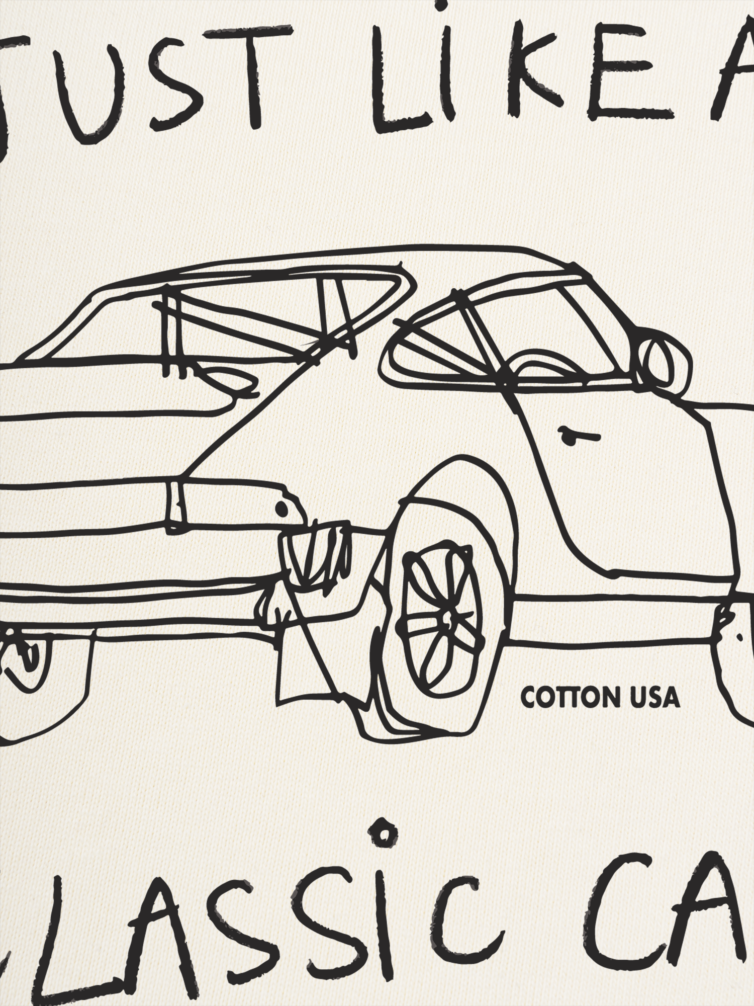 Áo Thun Ringer Relaxed Fit Classic Car Black And White