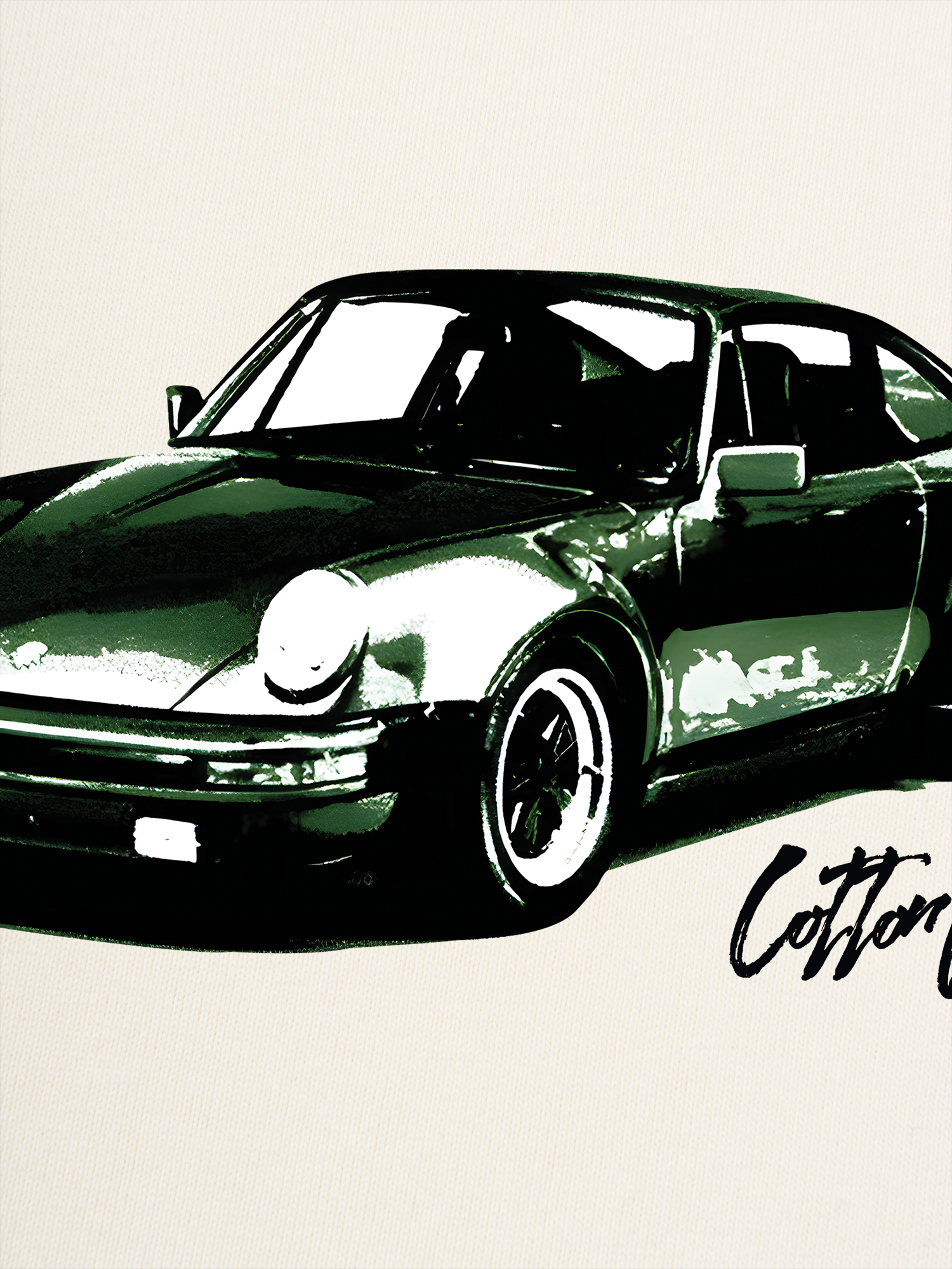 Áo Thun Ringer Relaxed Fit Classic Car Vintage Green