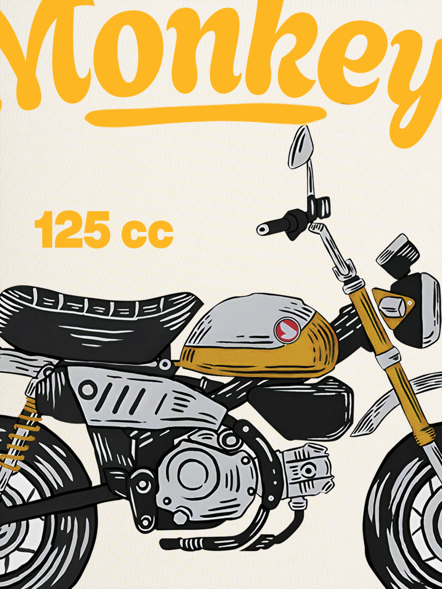 Áo Thun Ringer Relaxed Fit Monkey 125cc Yellow