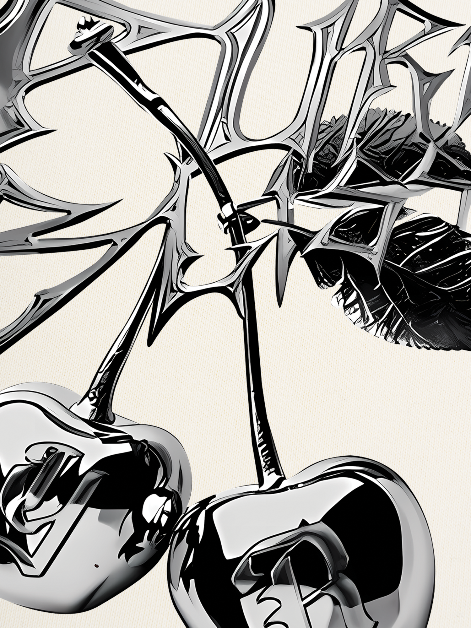 Áo Thun Ringer Relaxed Fit Cherry Silver