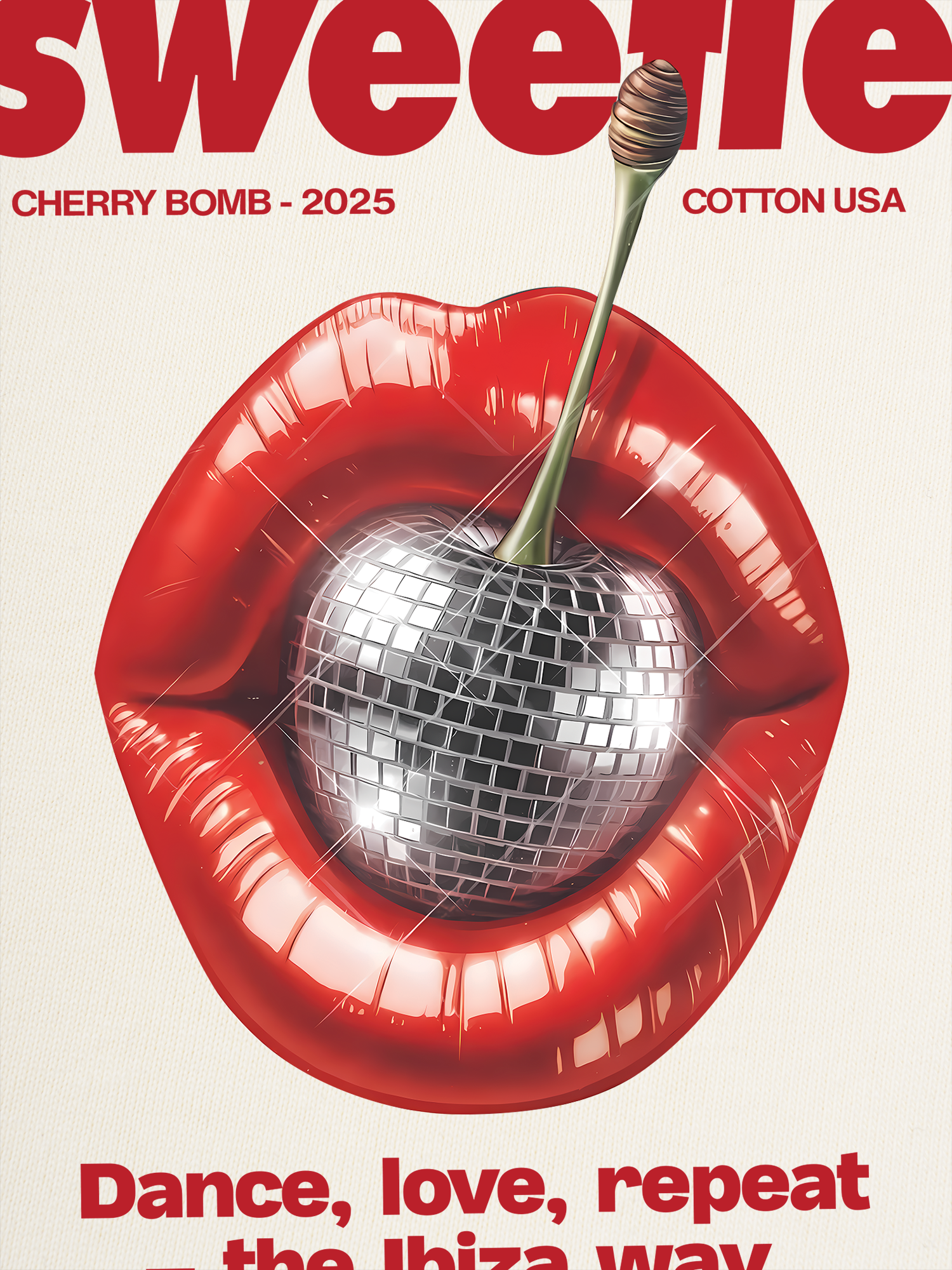 Áo Thun Ringer Relaxed Fit Cherry Sweetie Lip