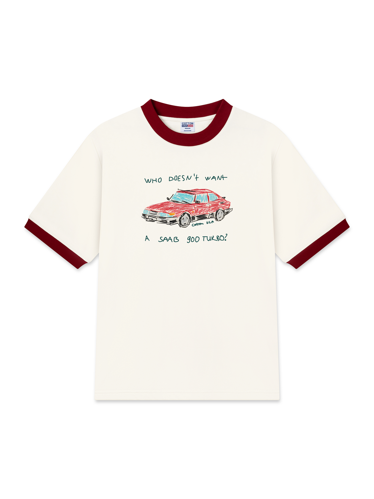 Áo Thun Ringer Relaxed Fit Classic Car Crayon Car