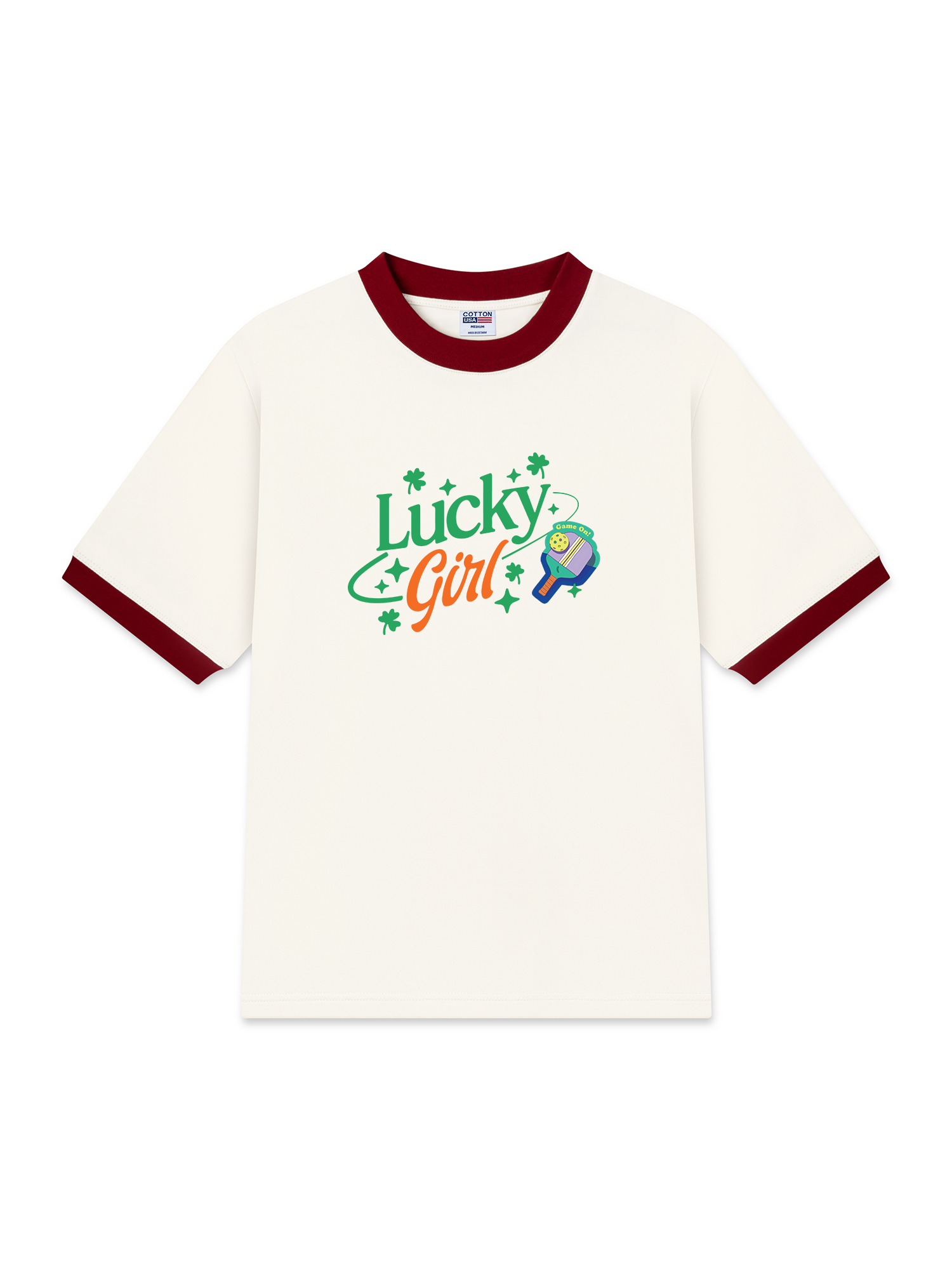 Áo Thun Ringer Relaxed Fit Pickleball Lucky Girl