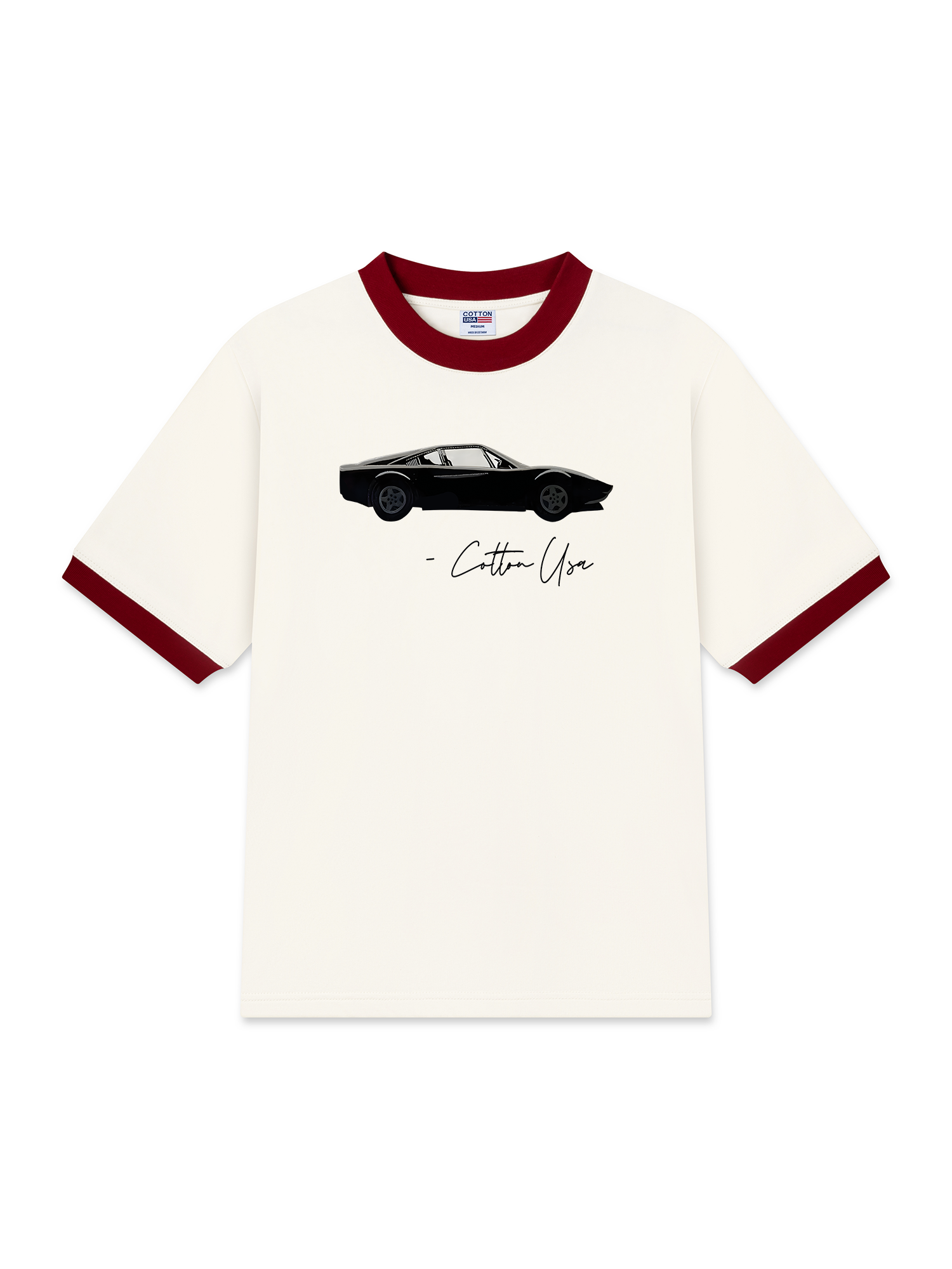 Áo Thun Ringer Relaxed Fit Classic Classic Car Black