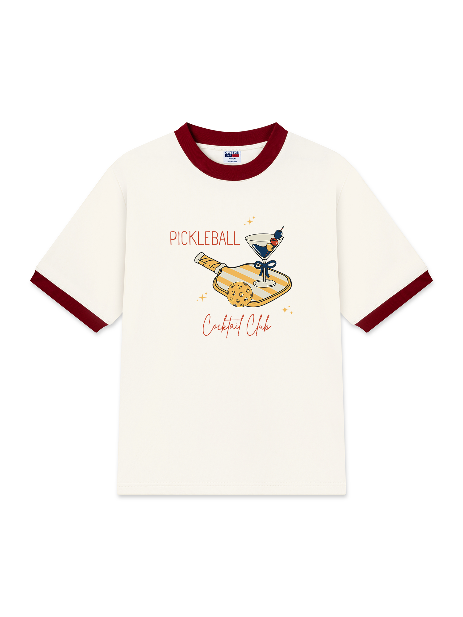 Áo Thun Ringer Relaxed Fit Pickleball Cocktail Club