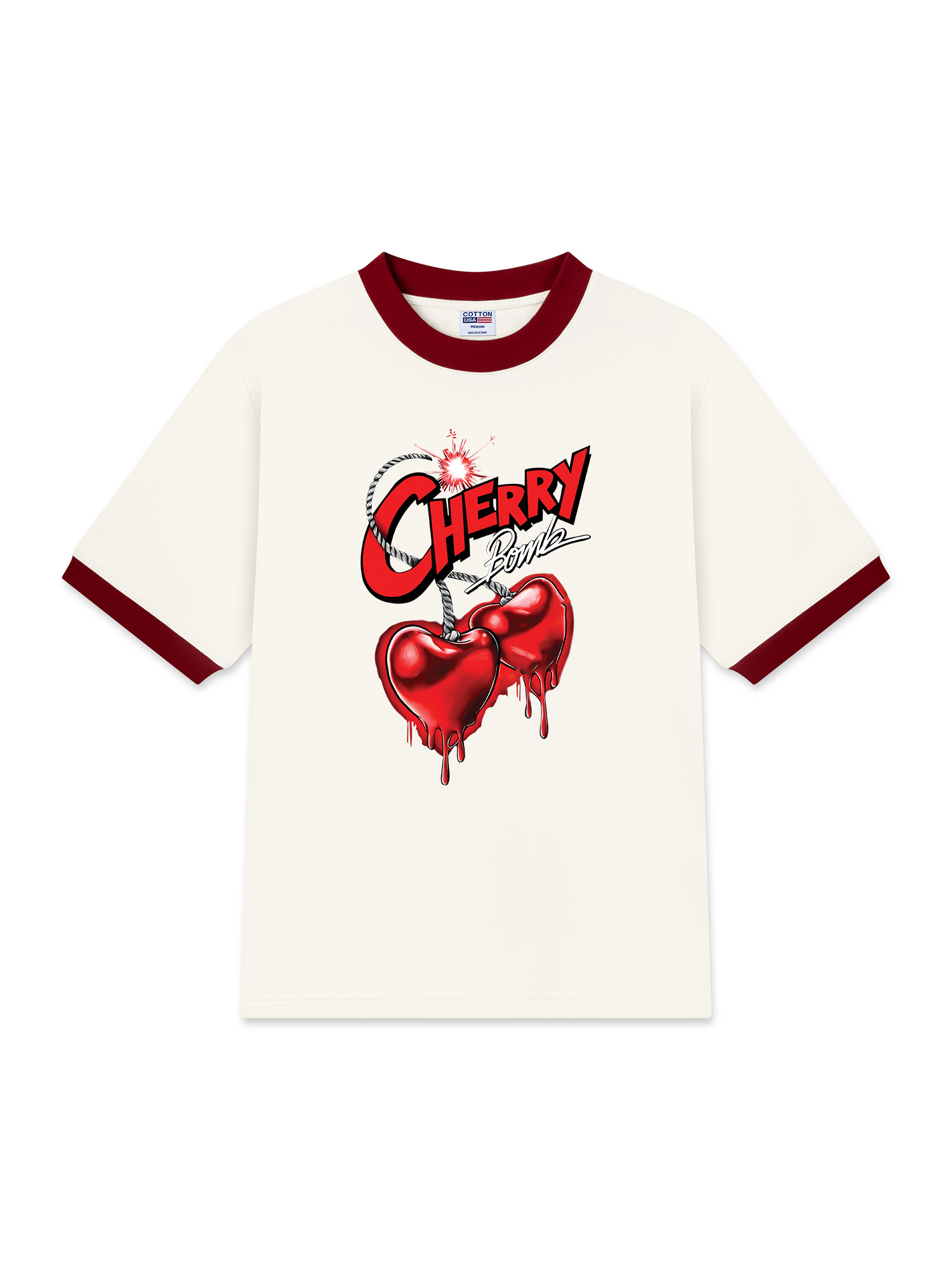 Áo Thun Ringer Relaxed Fit Cherry Bombb