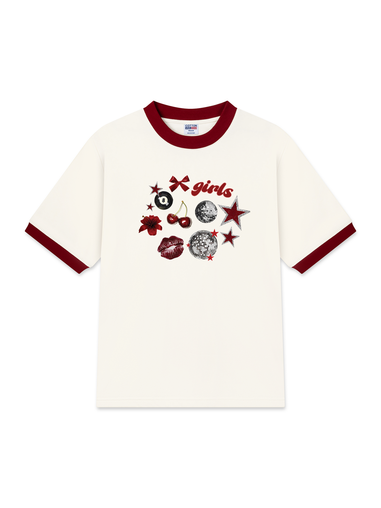 Áo Thun Ringer Relaxed Fit Cherry Girls