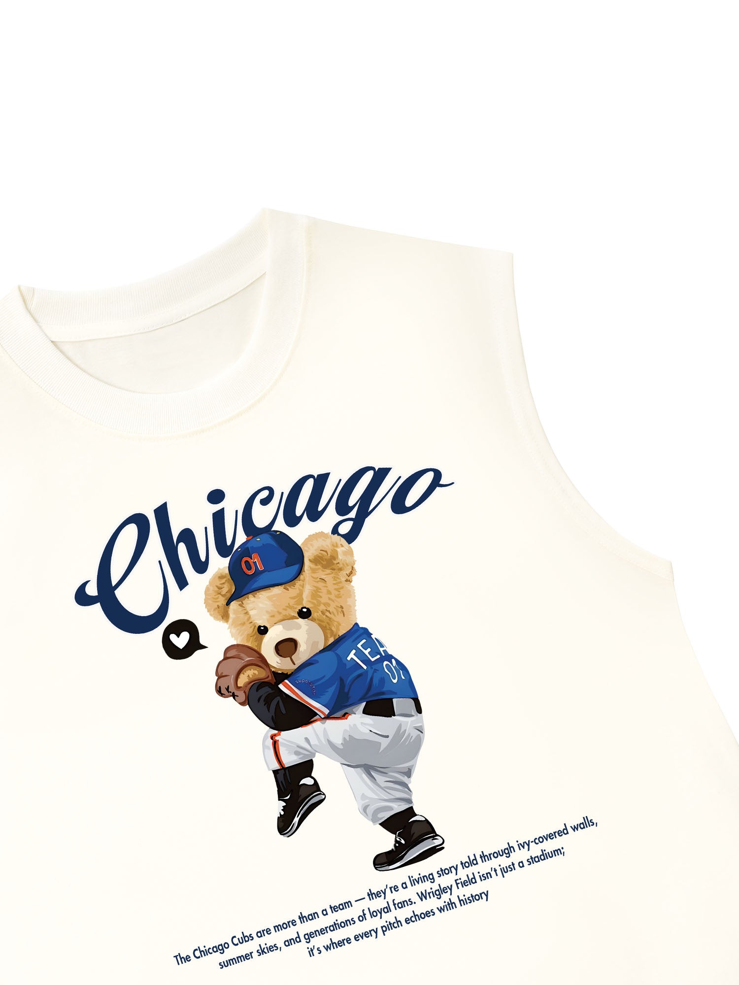 Áo Ba Lỗ Relaxed Fit Baseball Chicago Cubs