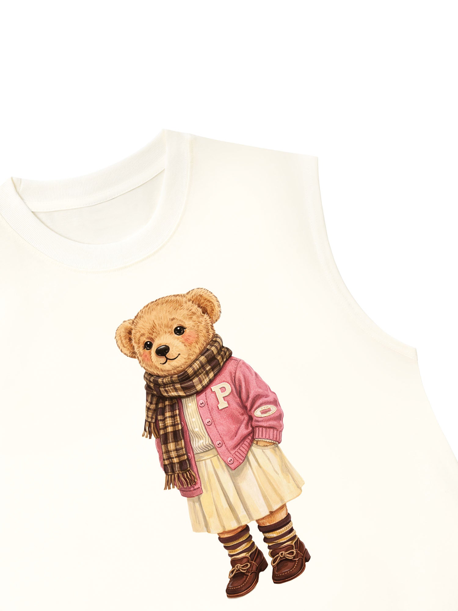 Áo Ba Lỗ Relaxed Fit Pink Girl Bear