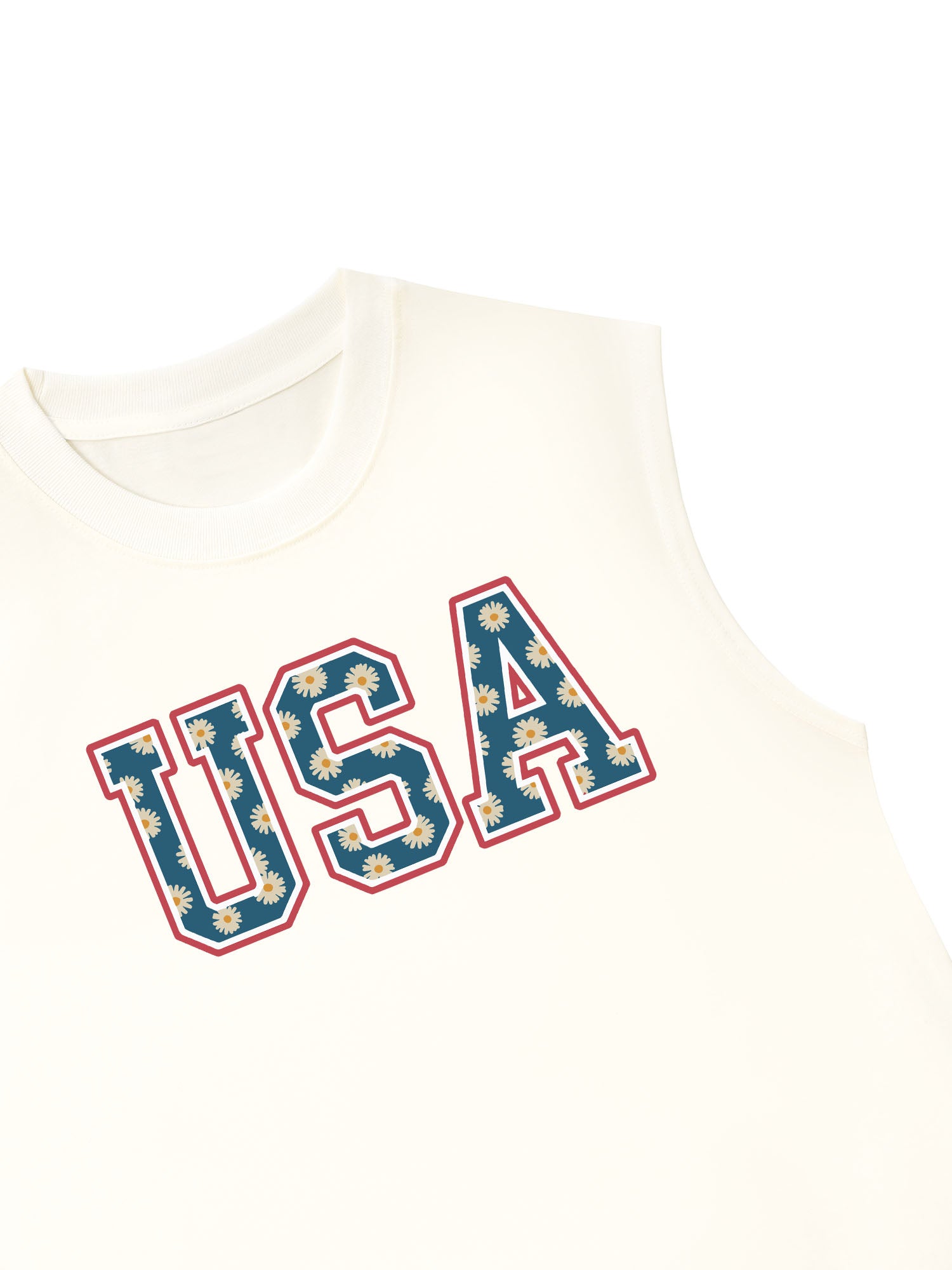 Áo Ba Lỗ Relaxed Fit USA Daisy Season
