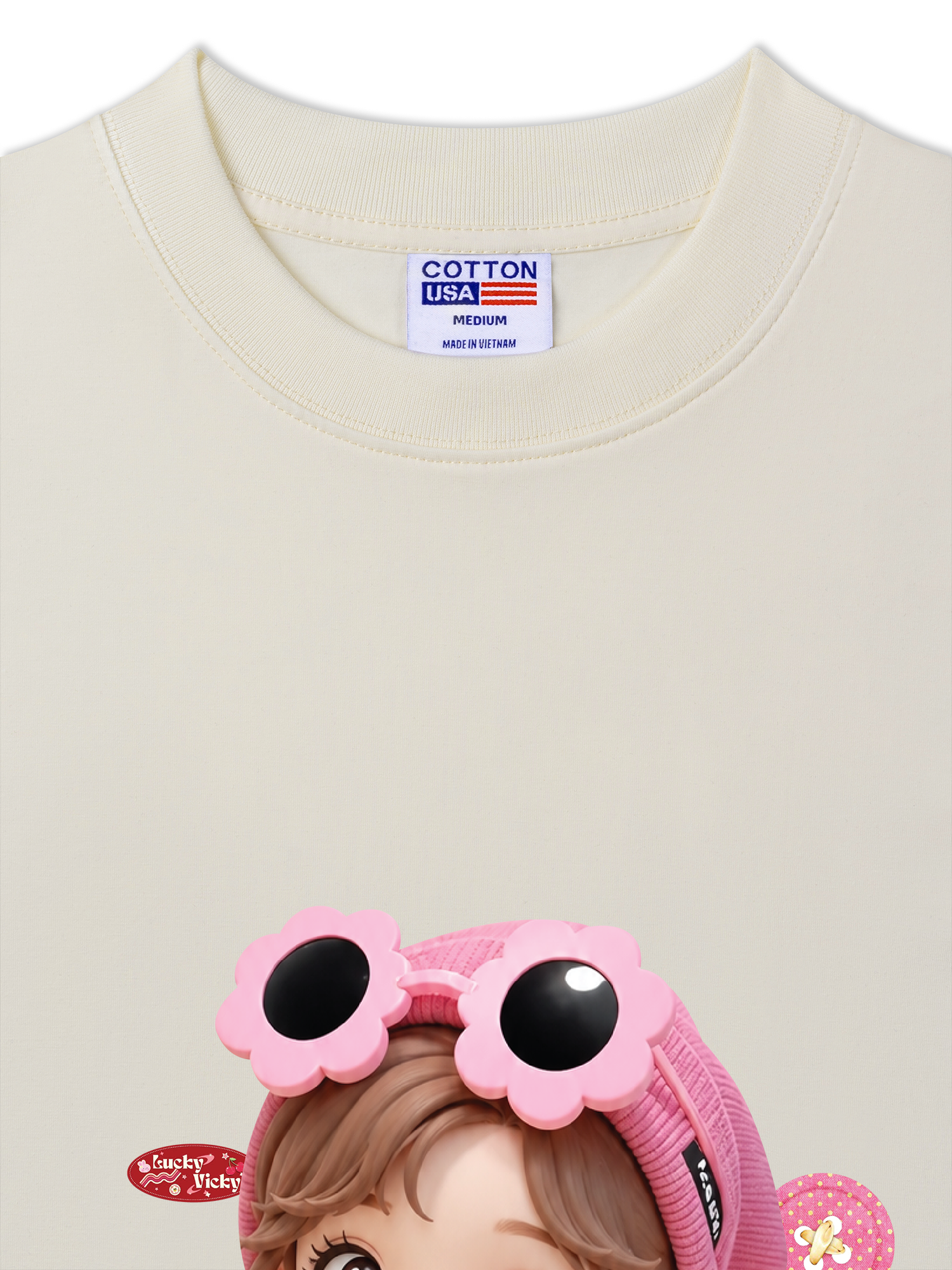 Áo Thun Relaxed Fit Cute Gang Pink Girl