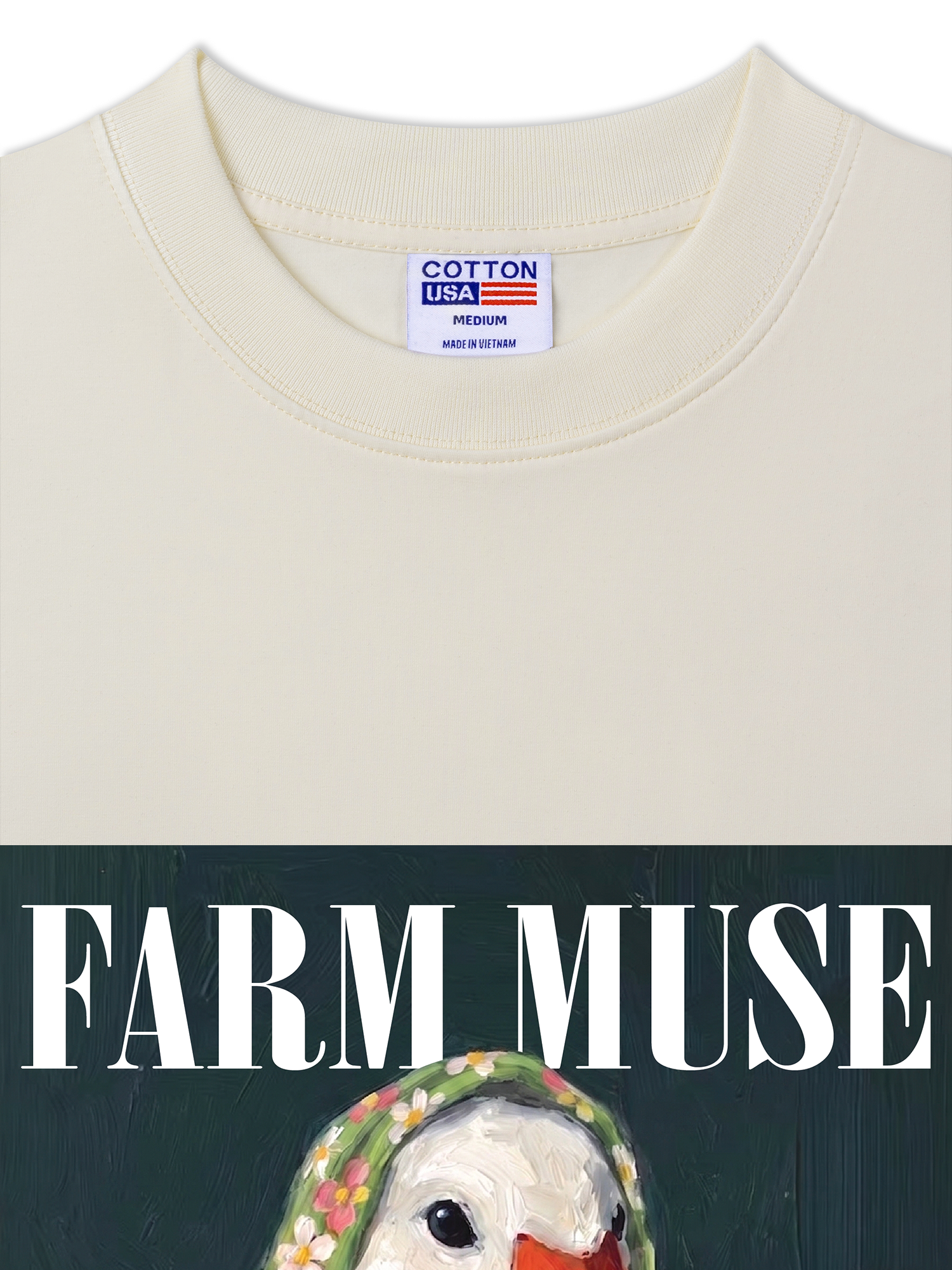 Áo Thun Relaxed Fit Farm Muse White Duck