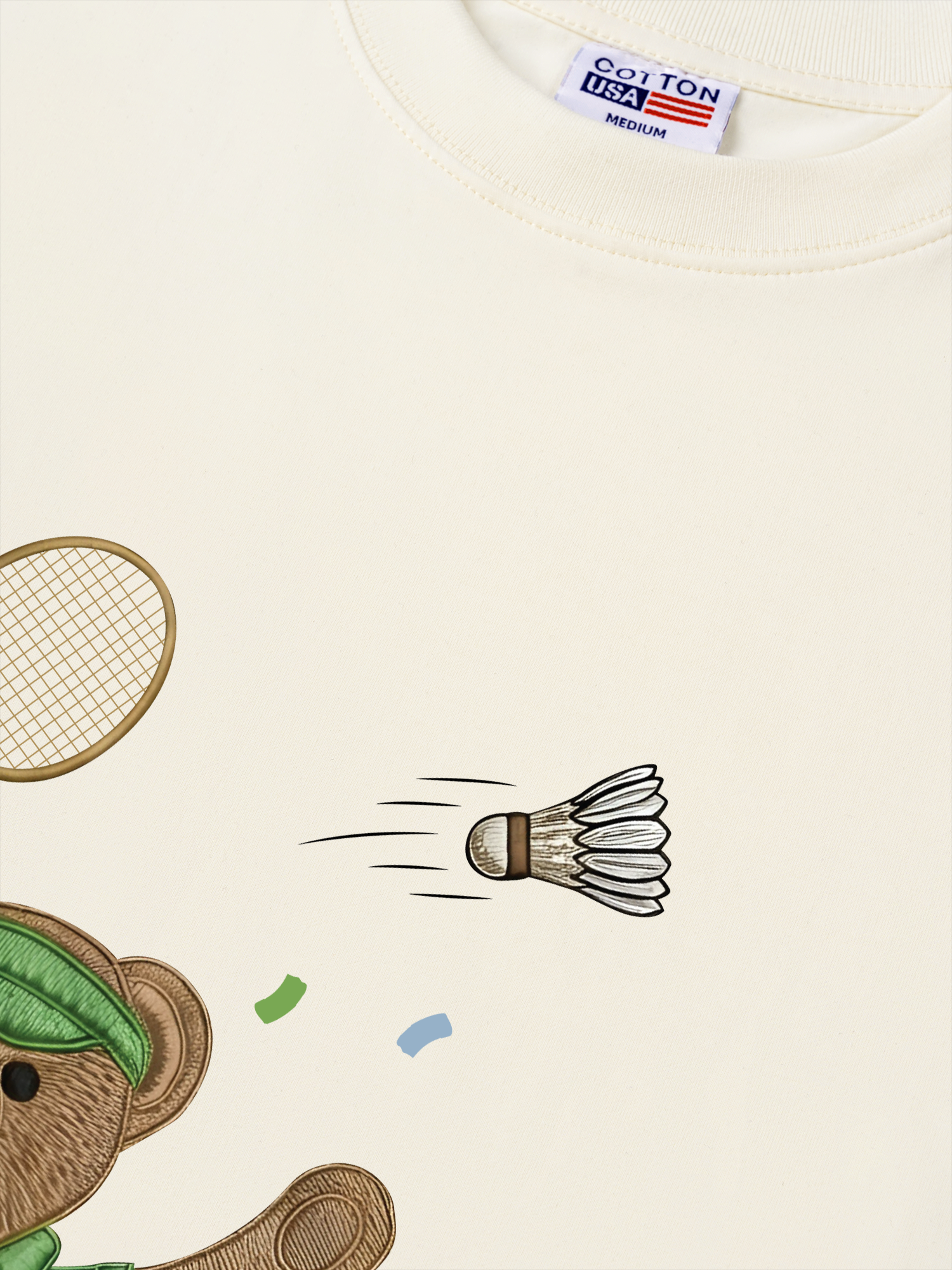 Áo Thun Relaxed Fit Badminton Bear Player