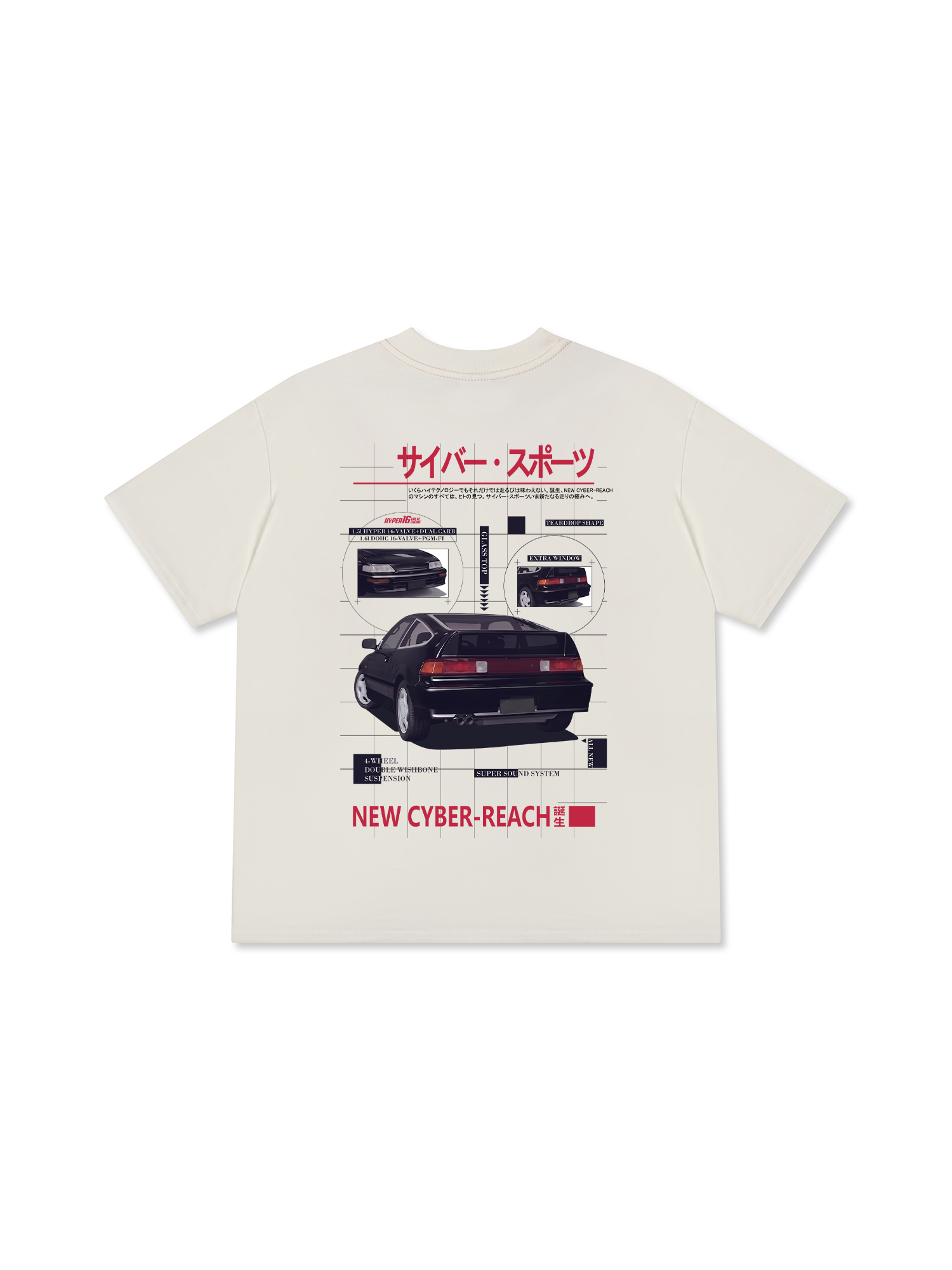 Áo Thun Relaxed Fit JDM Car Cyber Sports Vintage Advertisement