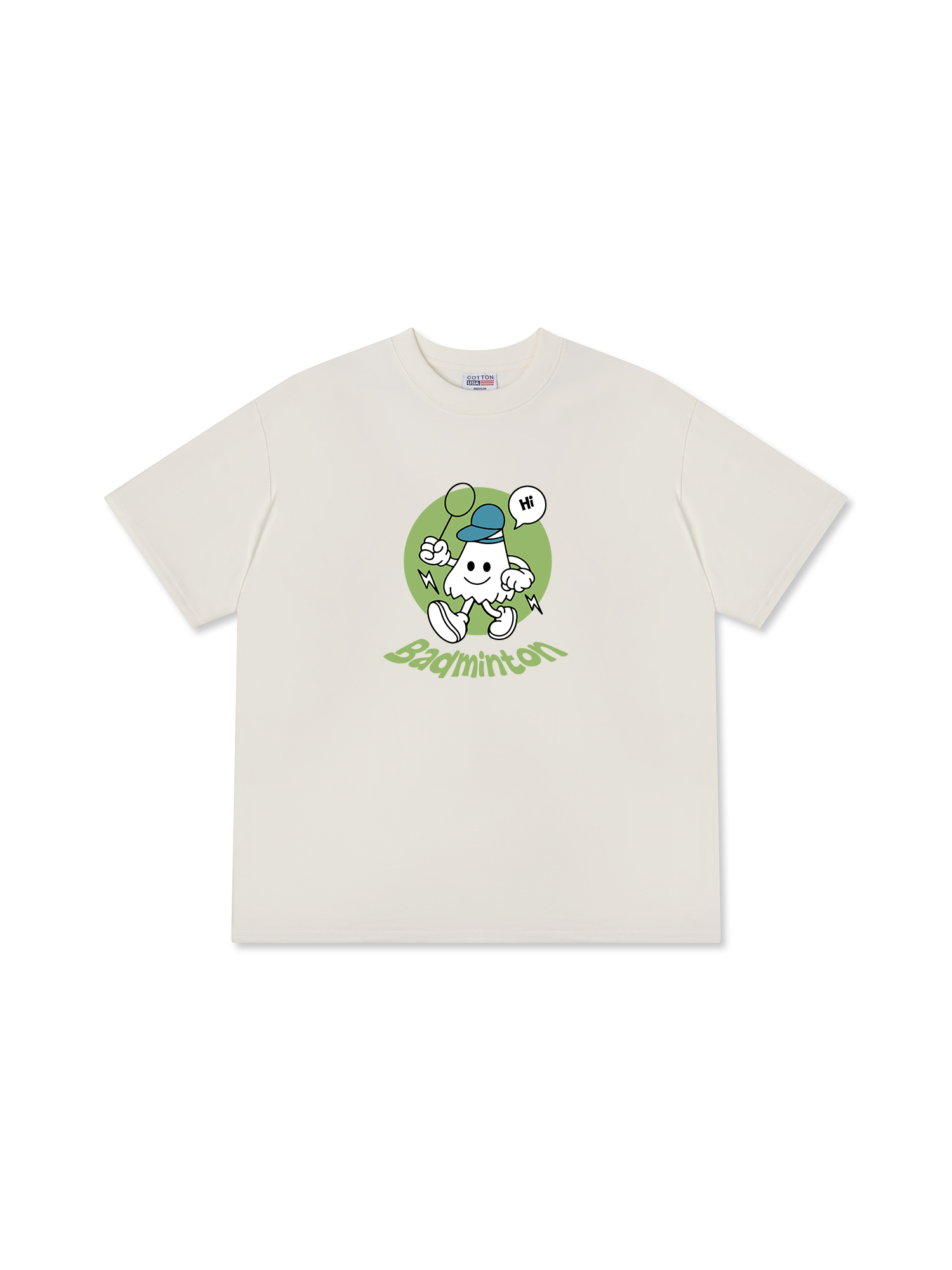 Áo Thun Relaxed Fit Badminton Cartoon