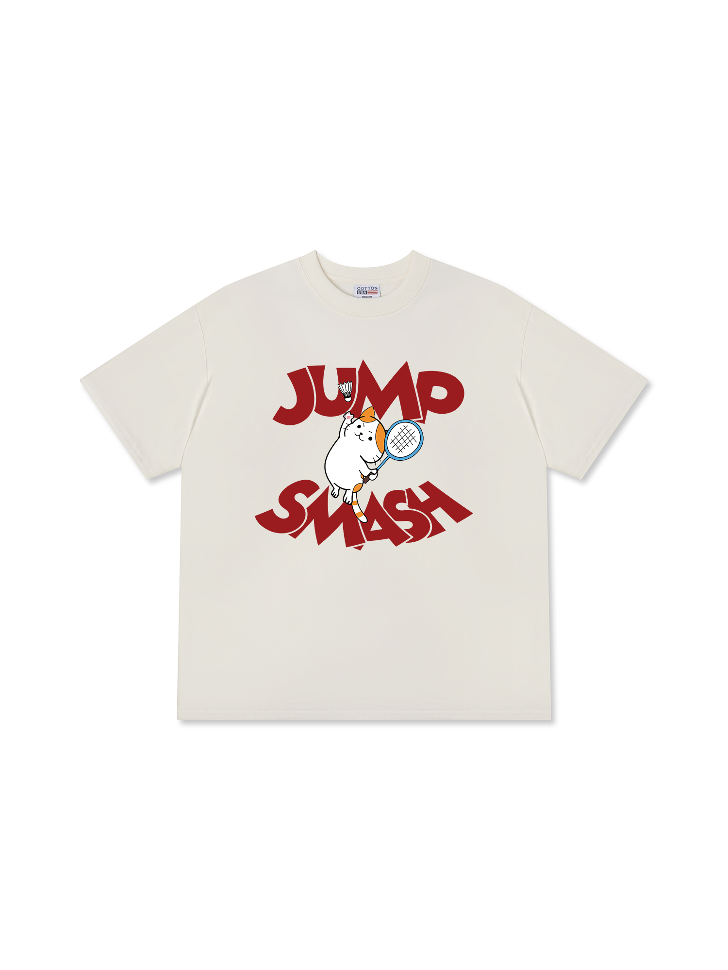 Áo Thun Relaxed Fit Badminton Cat Jump Smash