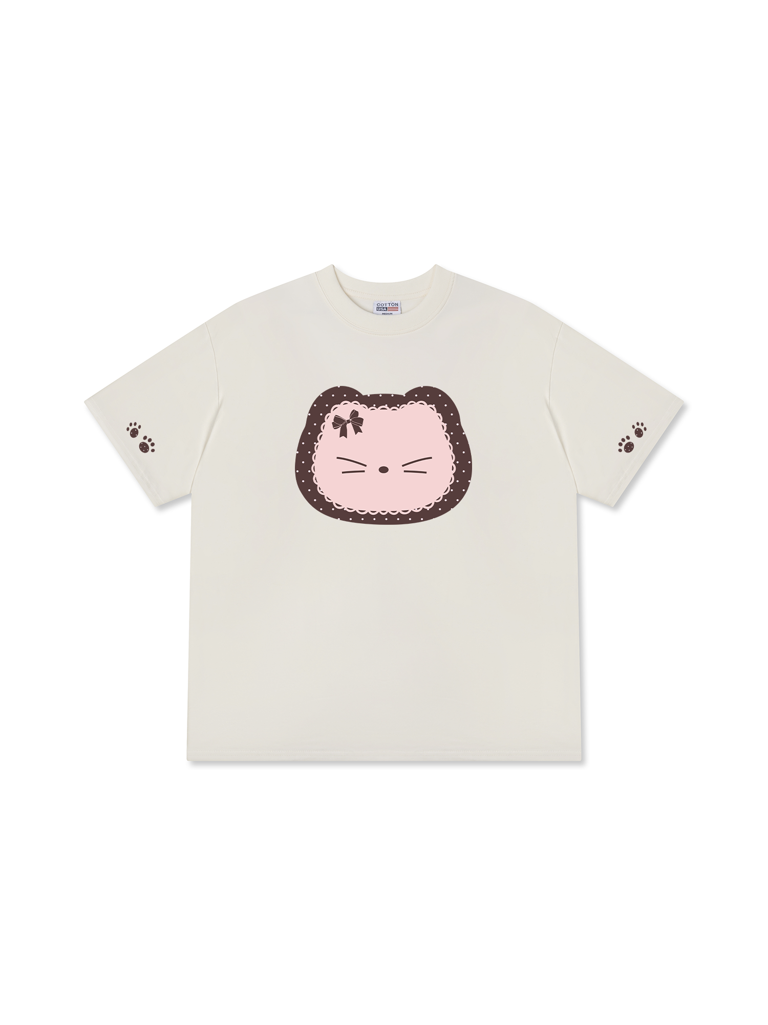 Áo Thun Relaxed Fit Dotty Mood Cute Cat