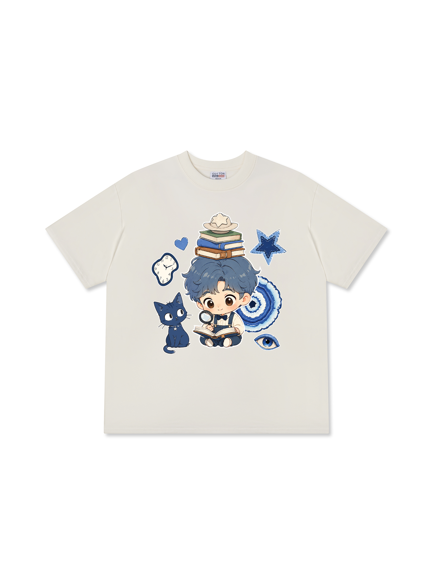 Áo Thun Relaxed Fit Cute Gang Blue Outfit