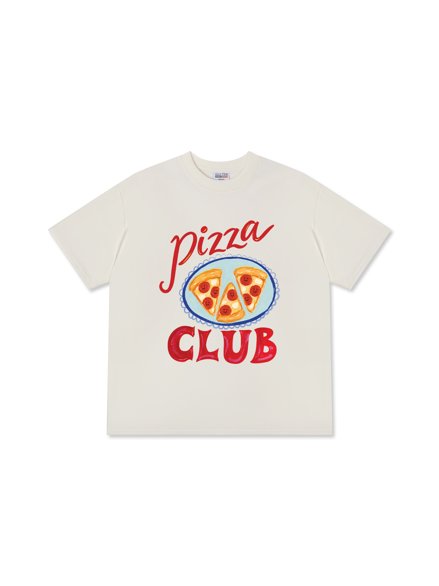 Áo Thun Relaxed Fit Yummy Mood Pizza Girl Club