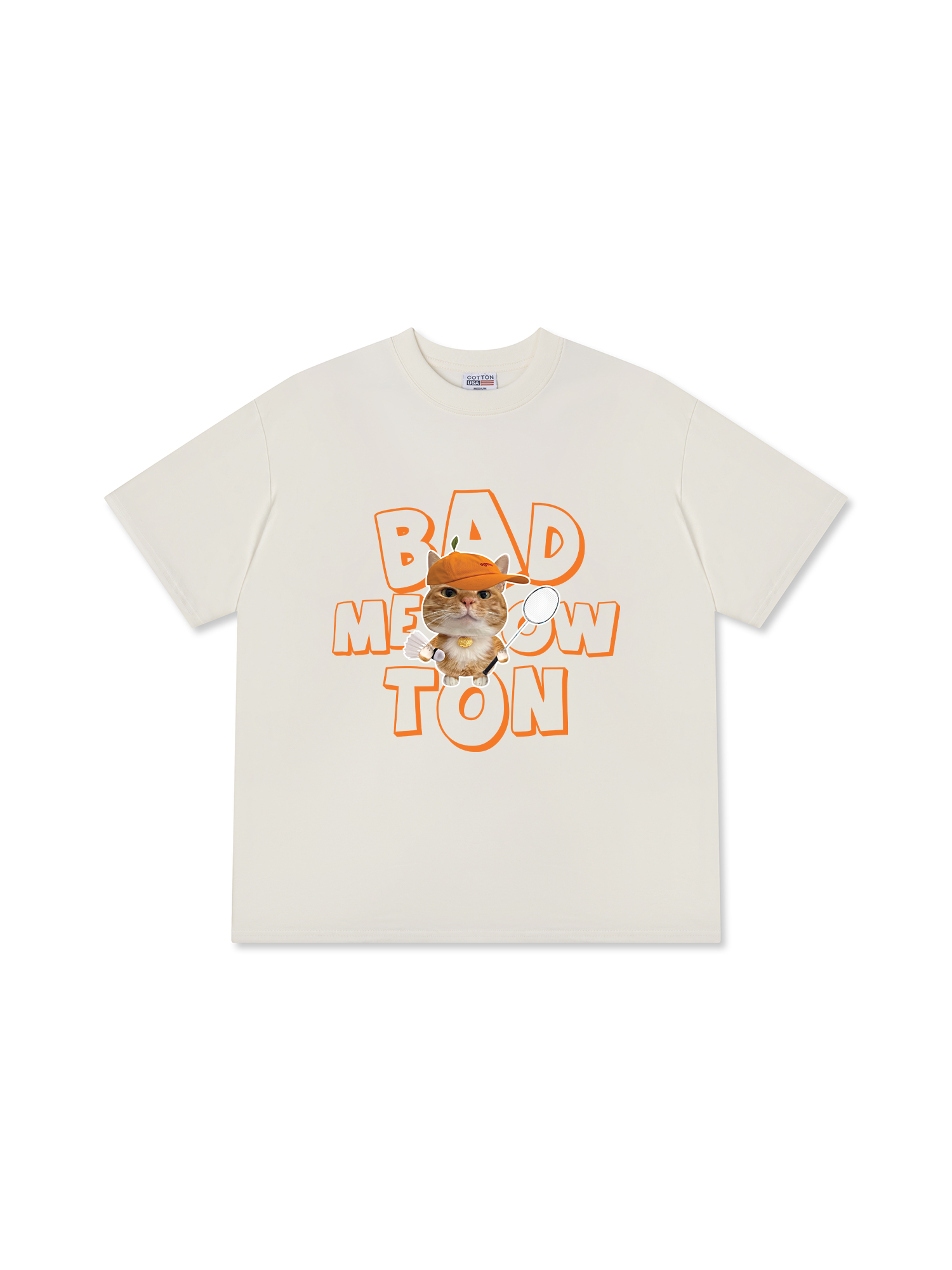 Áo Thun Relaxed Fit Badminton Cute Cat 2