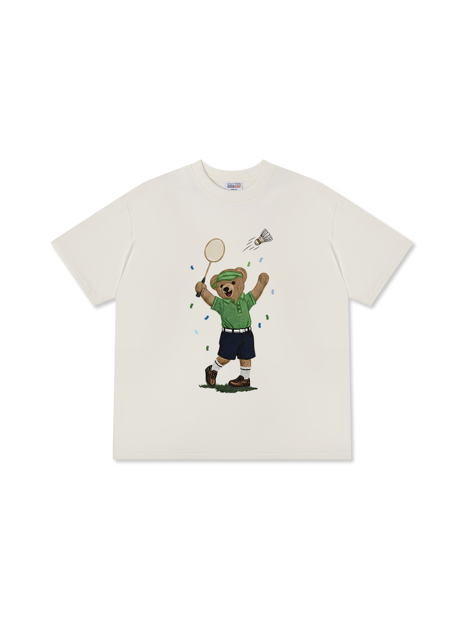 Áo Thun Relaxed Fit Badminton Bear Player