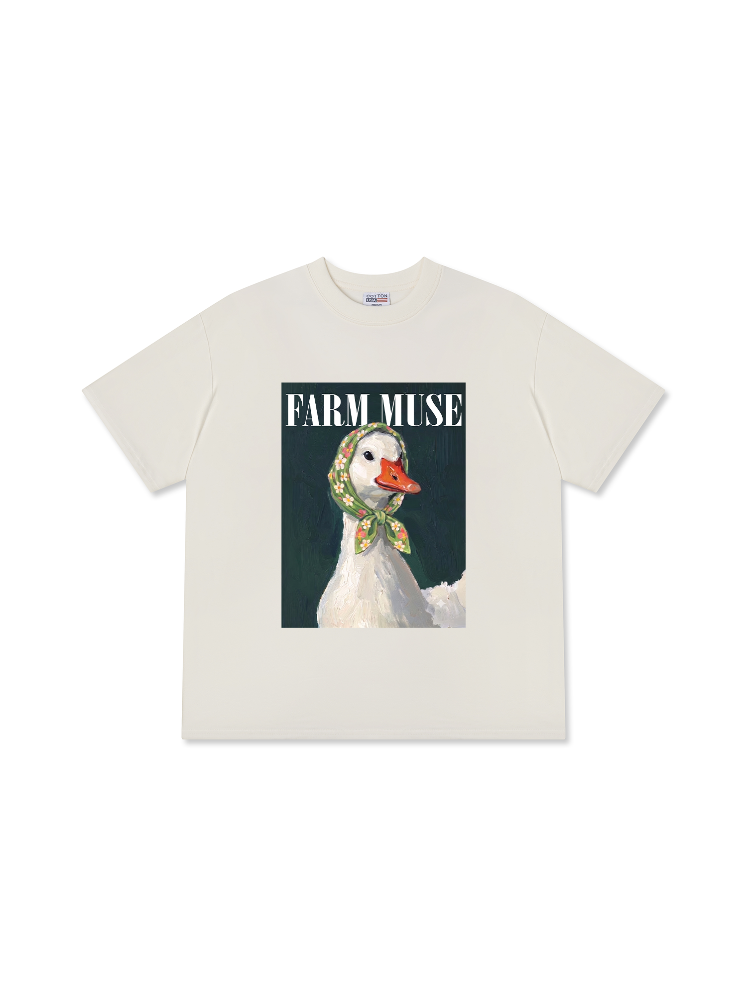 Áo Thun Relaxed Fit Farm Muse White Duck