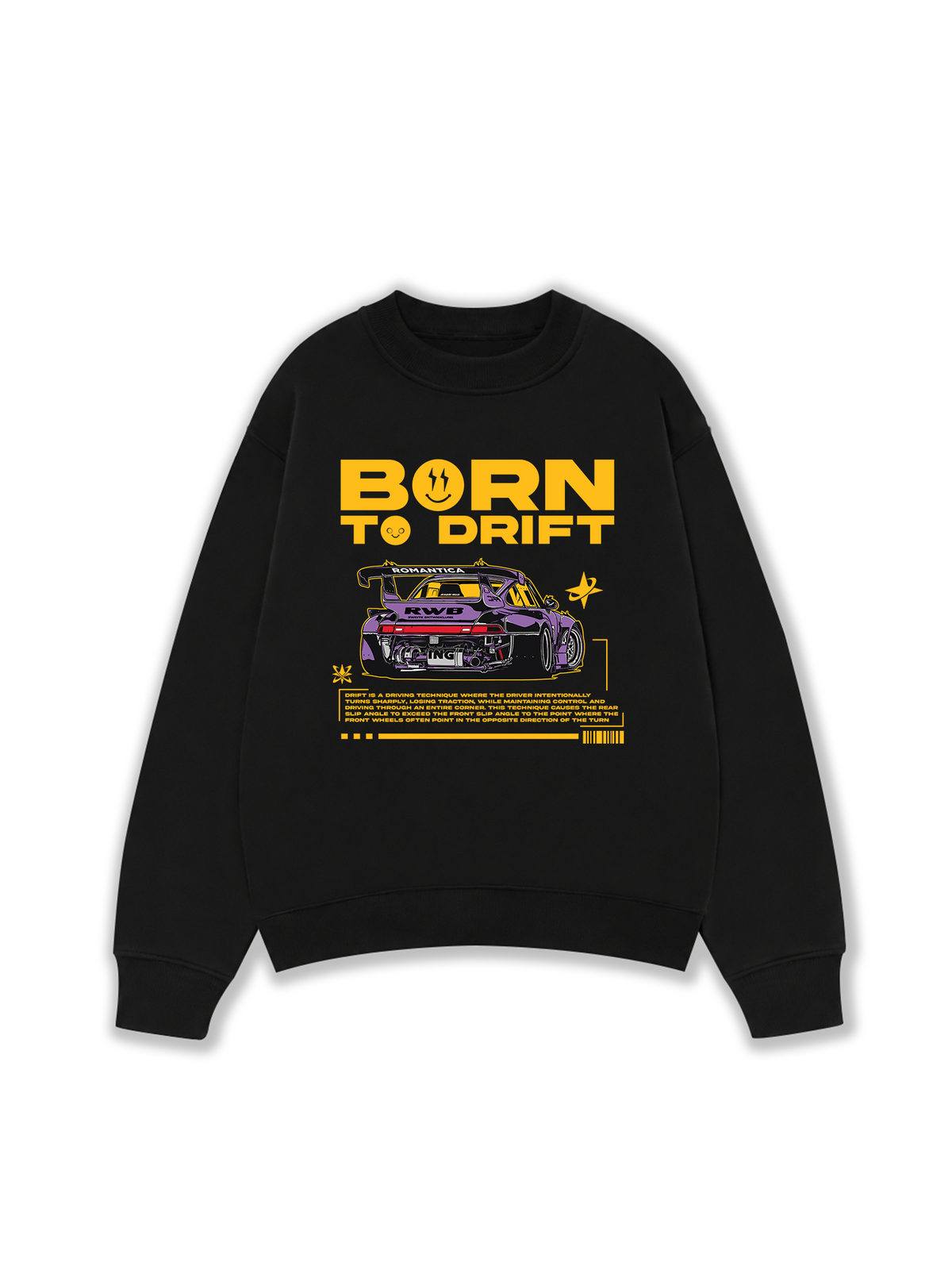 Áo Sweater Nỉ Hai Da Porsche Born To Drift